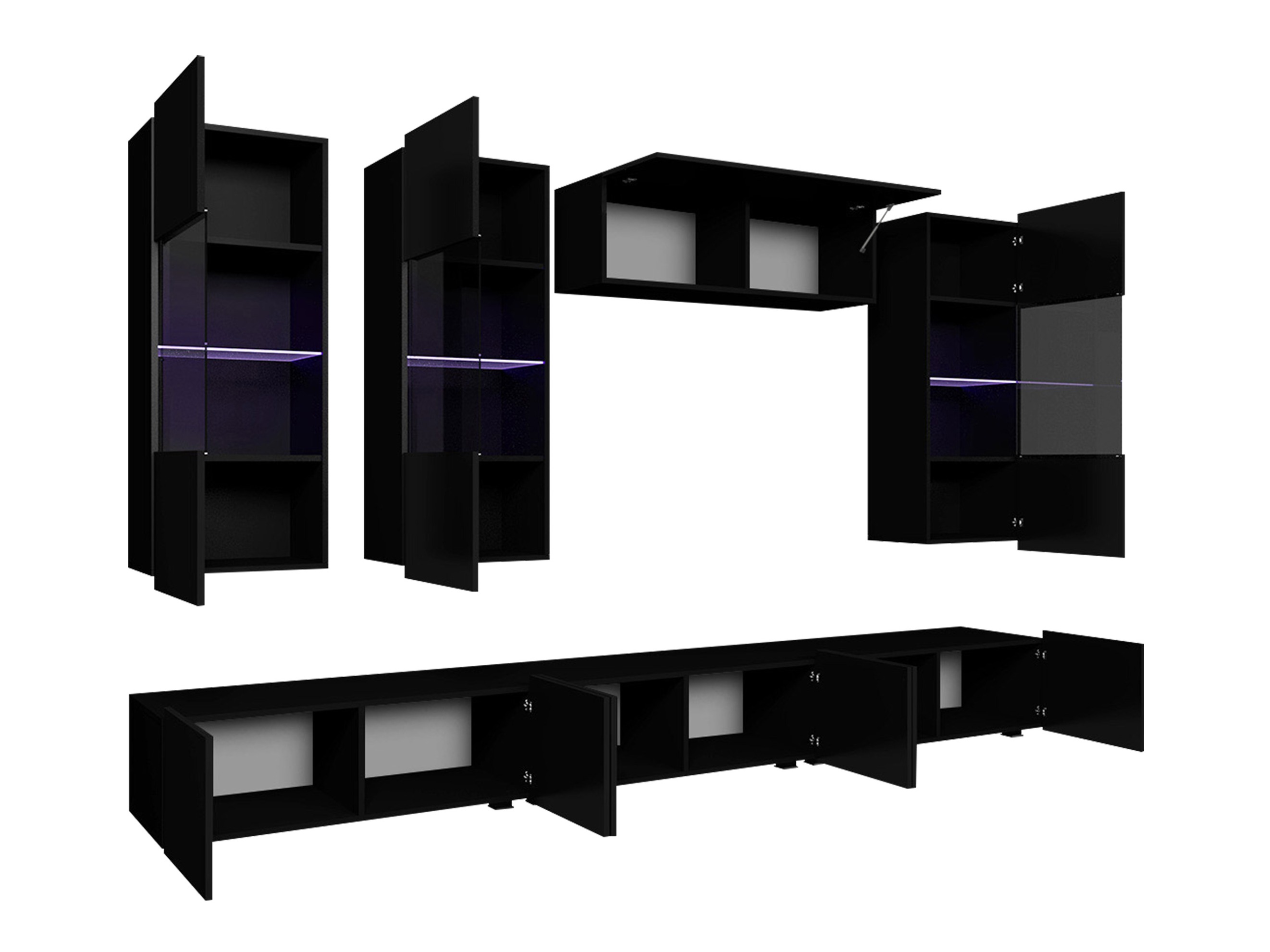 Conjunto de salón Remus XI (Blanco + Blanco brillante)