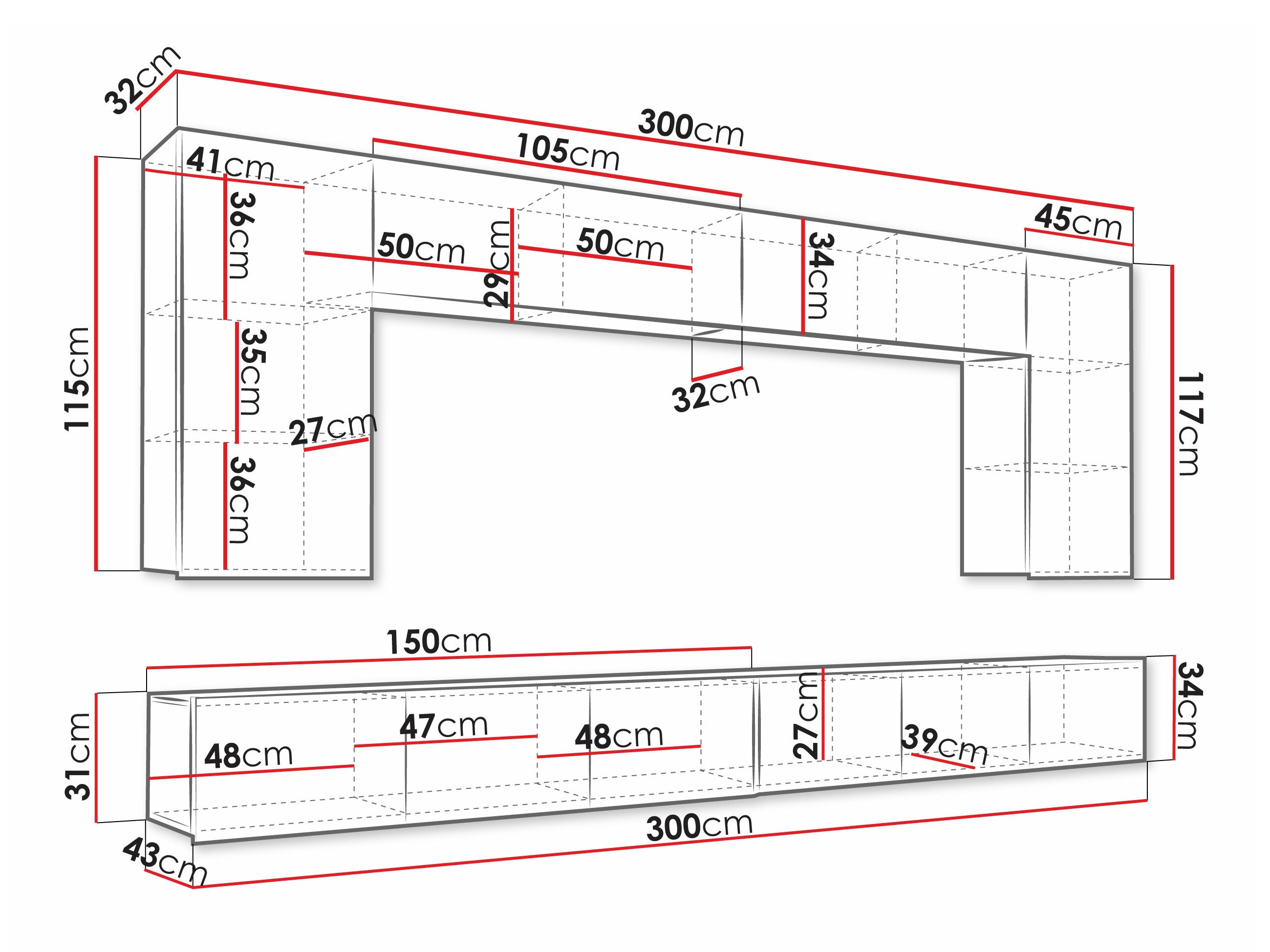Conjunto de salón Remus XIII (Negro + Negro brillante)