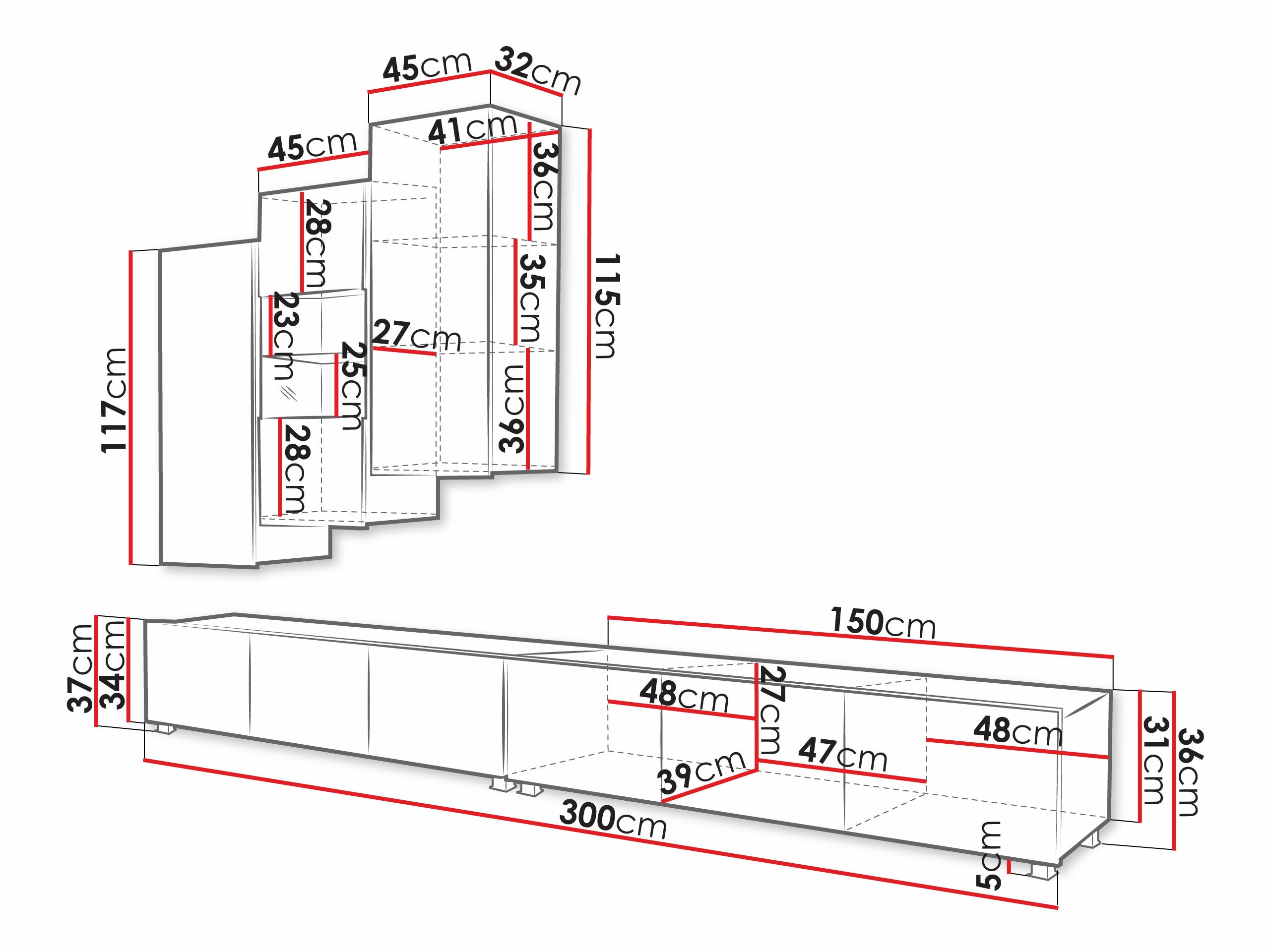 Conjunto de salón Remus XVII (Negro + Negro brillante)