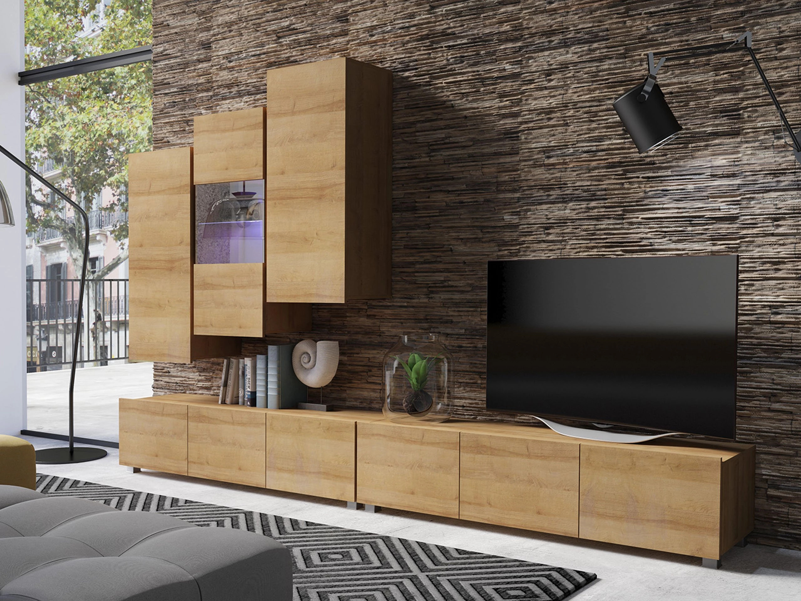Conjunto de salón Remus XVII (Roble dorado)