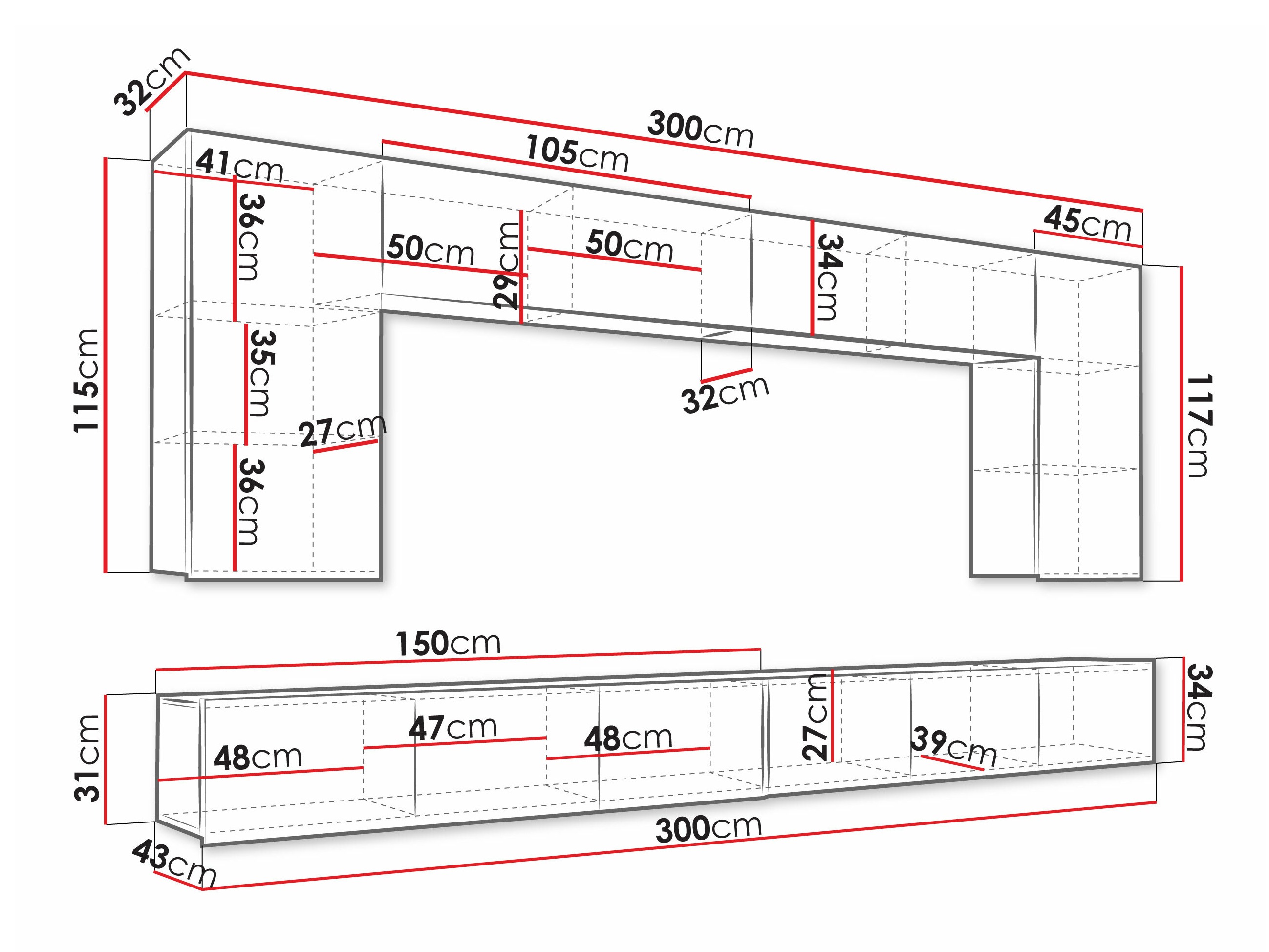 Conjunto de salón Tivdalu 135 (Blanco + Blanco brillante)