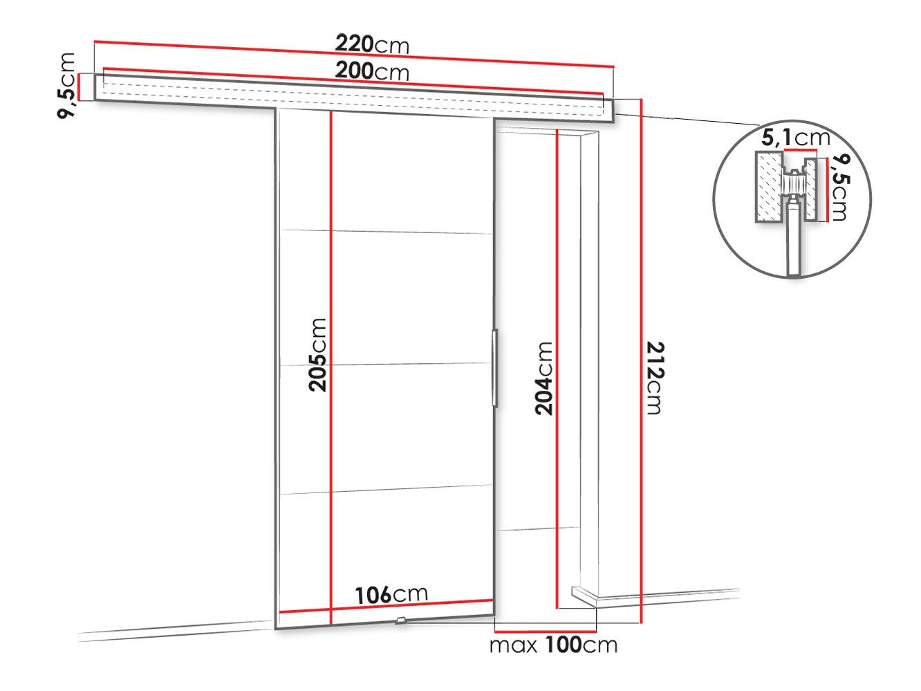 Puerta corredera SP6606