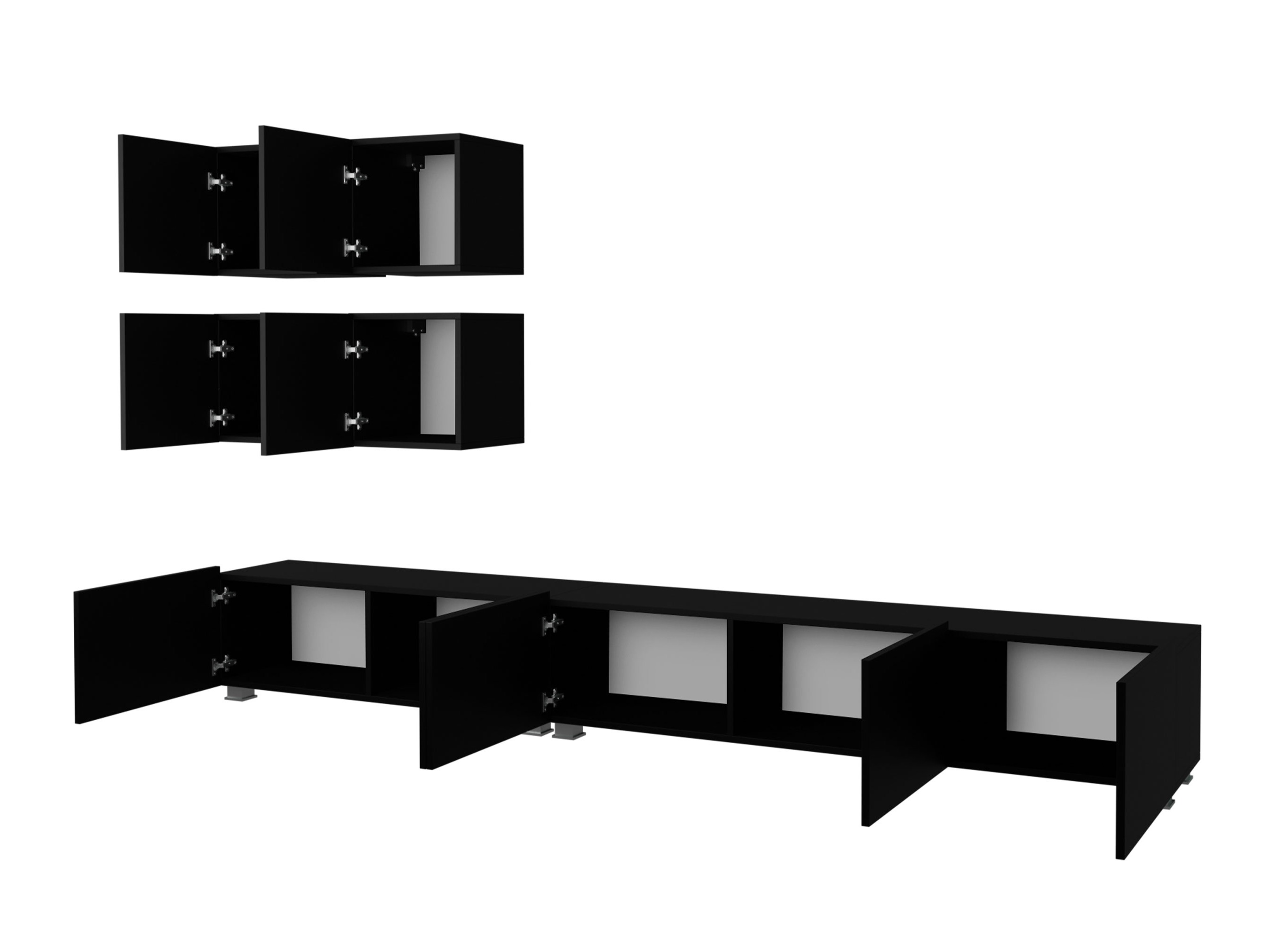 Conjunto de salón Remus XVIII (Blanco + Blanco brillante)