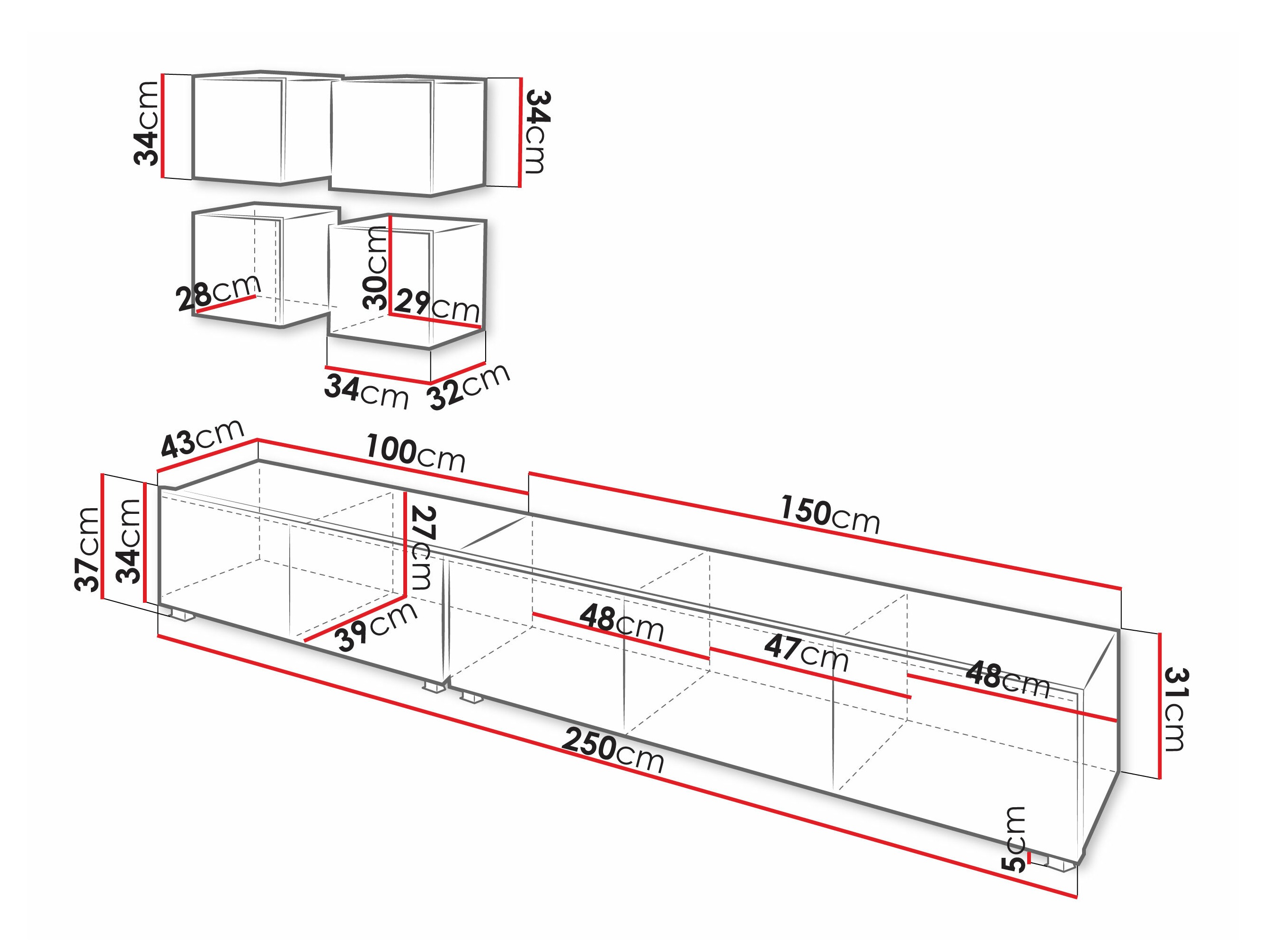 Conjunto de salón Remus XVIII (Roble dorado + Blanco + Blanco brillante)