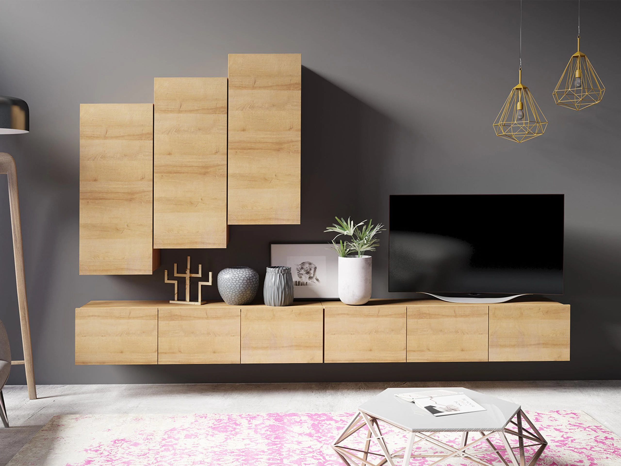 Conjunto de salón Remus XX (Roble dorado)