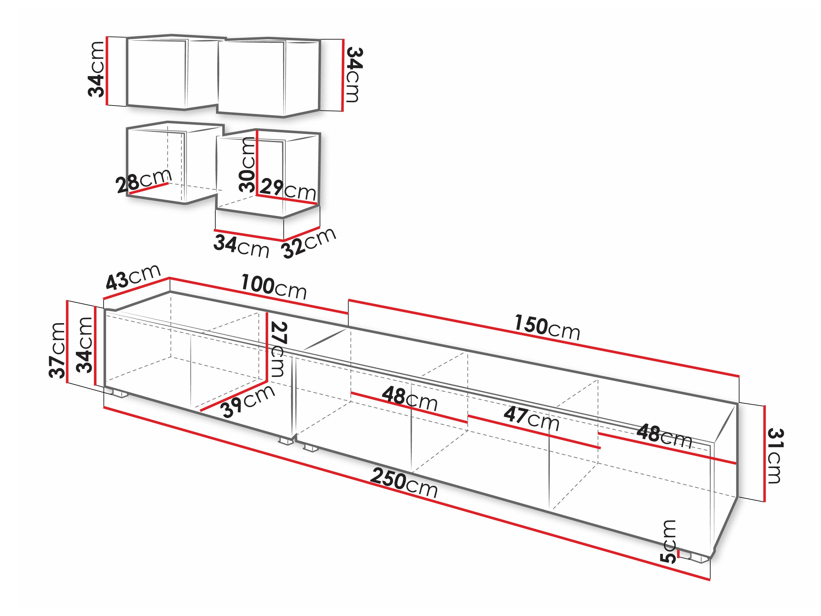 Conjunto de salón Tivdalu 132 (Negro + Negro brillante)