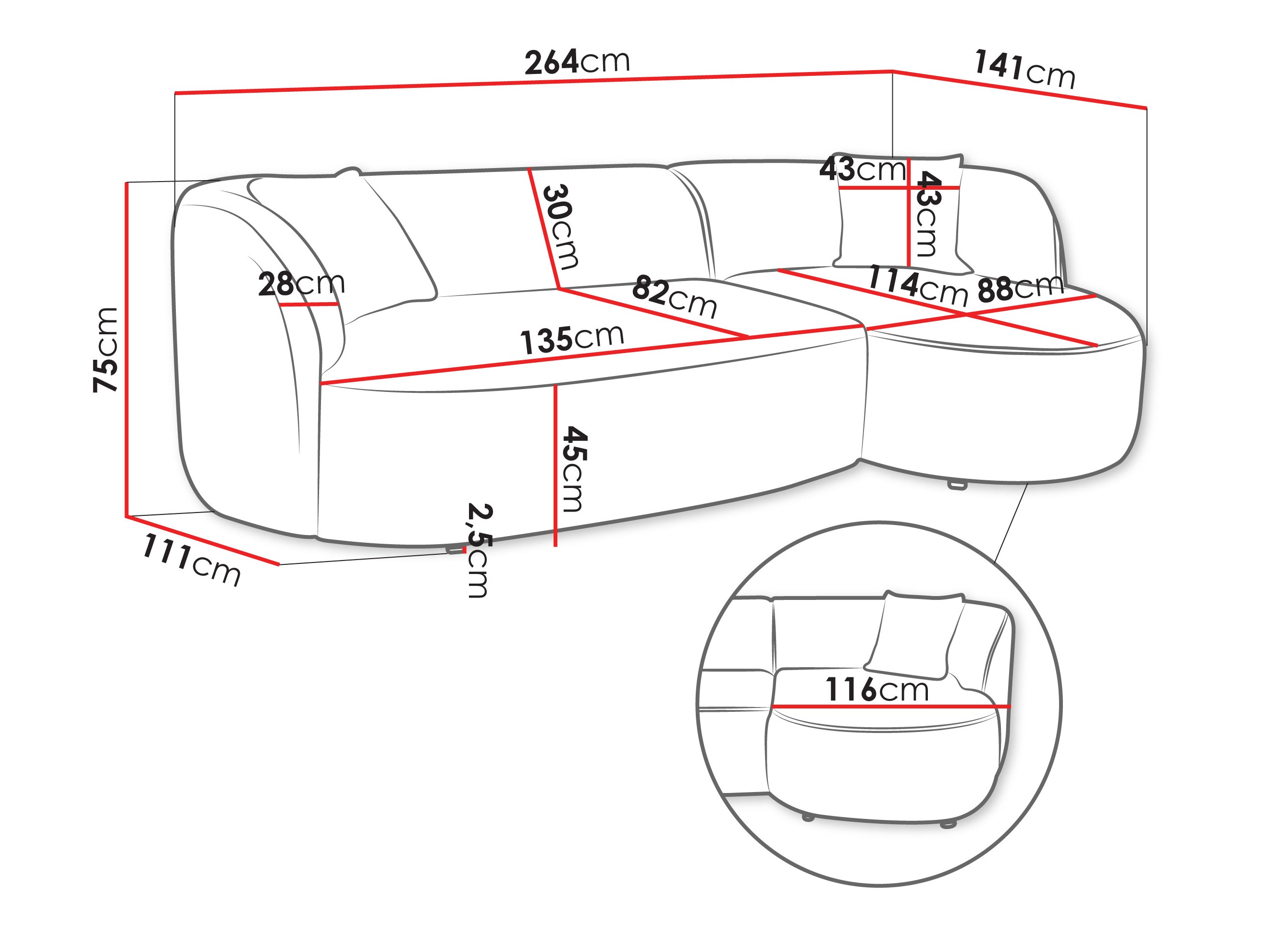 Sofá rinconero TrendyNest Gubor (Euphoria 01)