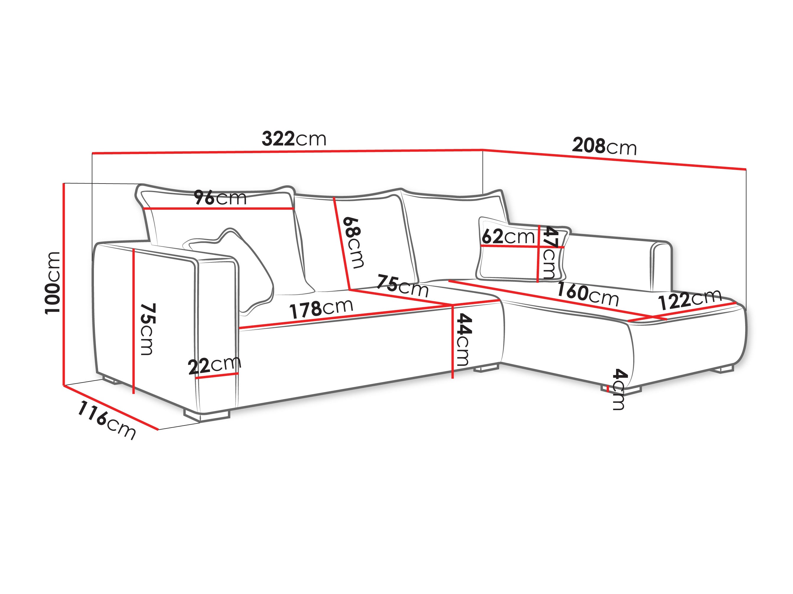 Sofá rinconero TrendyNest Circas (Tilia 85)