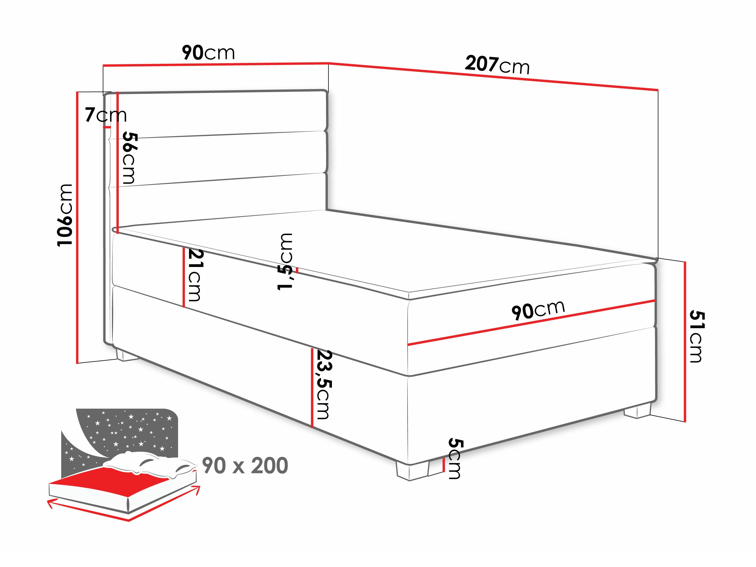 Cama continental Delphio (Manila 14)