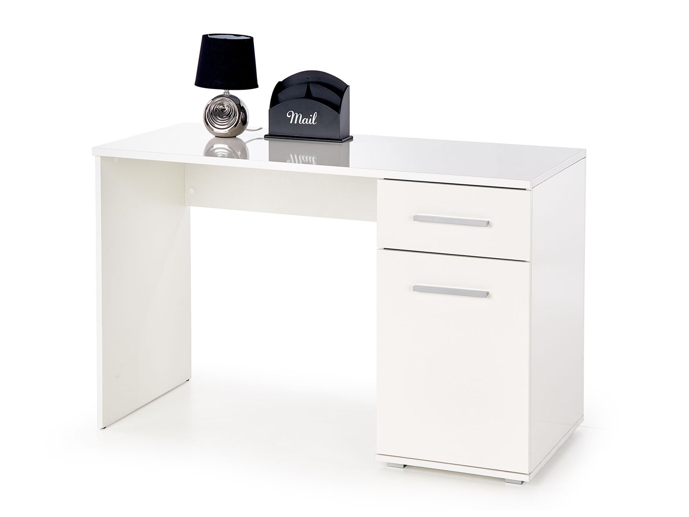 Mesa de oficina Cirveso 114 (Blanco + Blanco brillante)