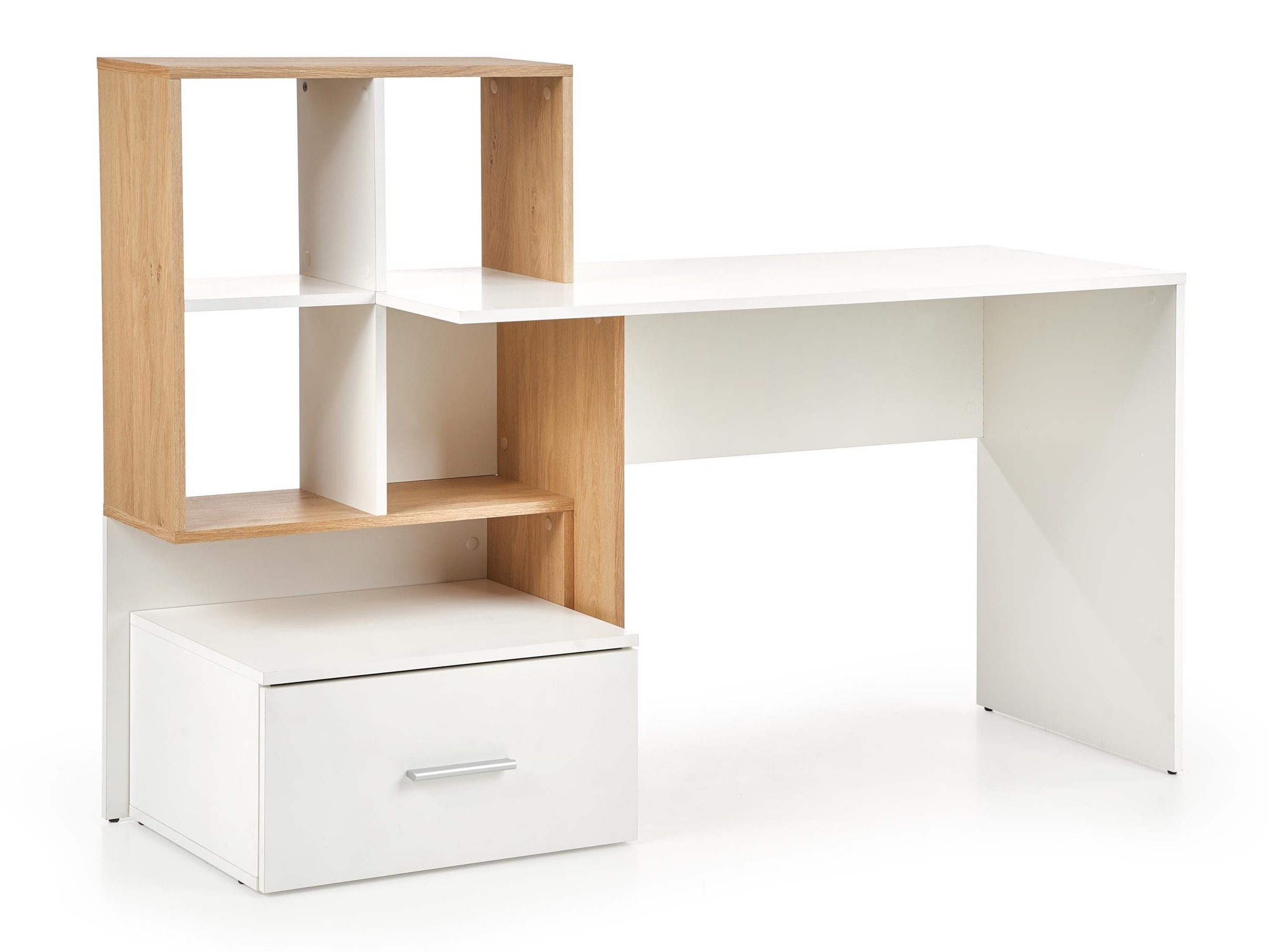 Mesa de oficina Houston 826 (Blanco + Roble dorado)