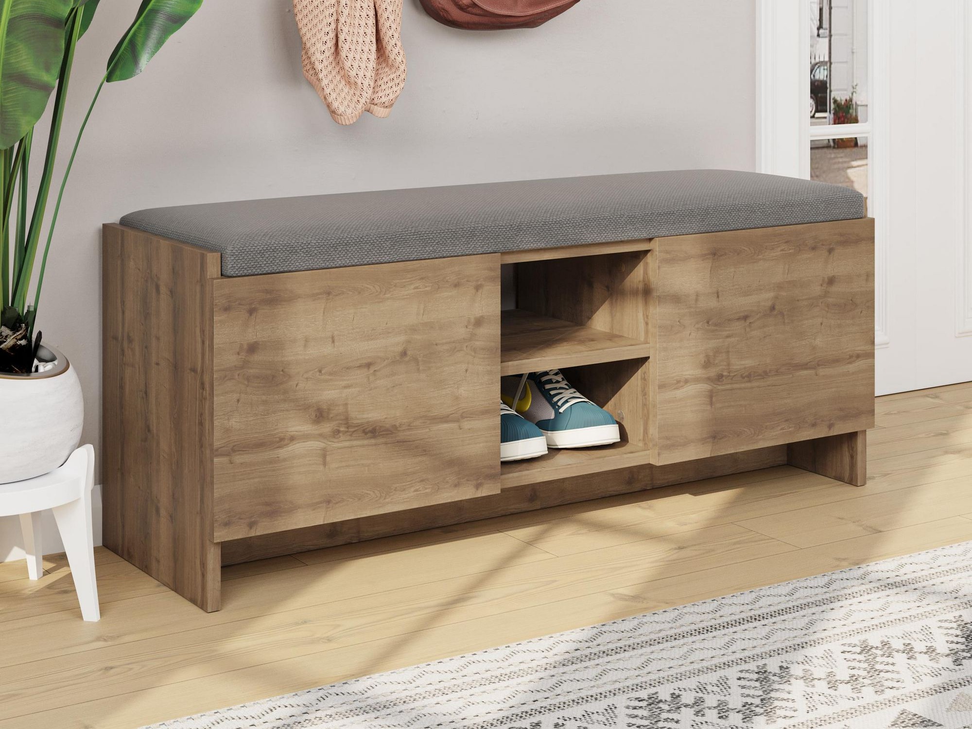 Estante para zapatos Kailua 1047 (Roble oscuro)