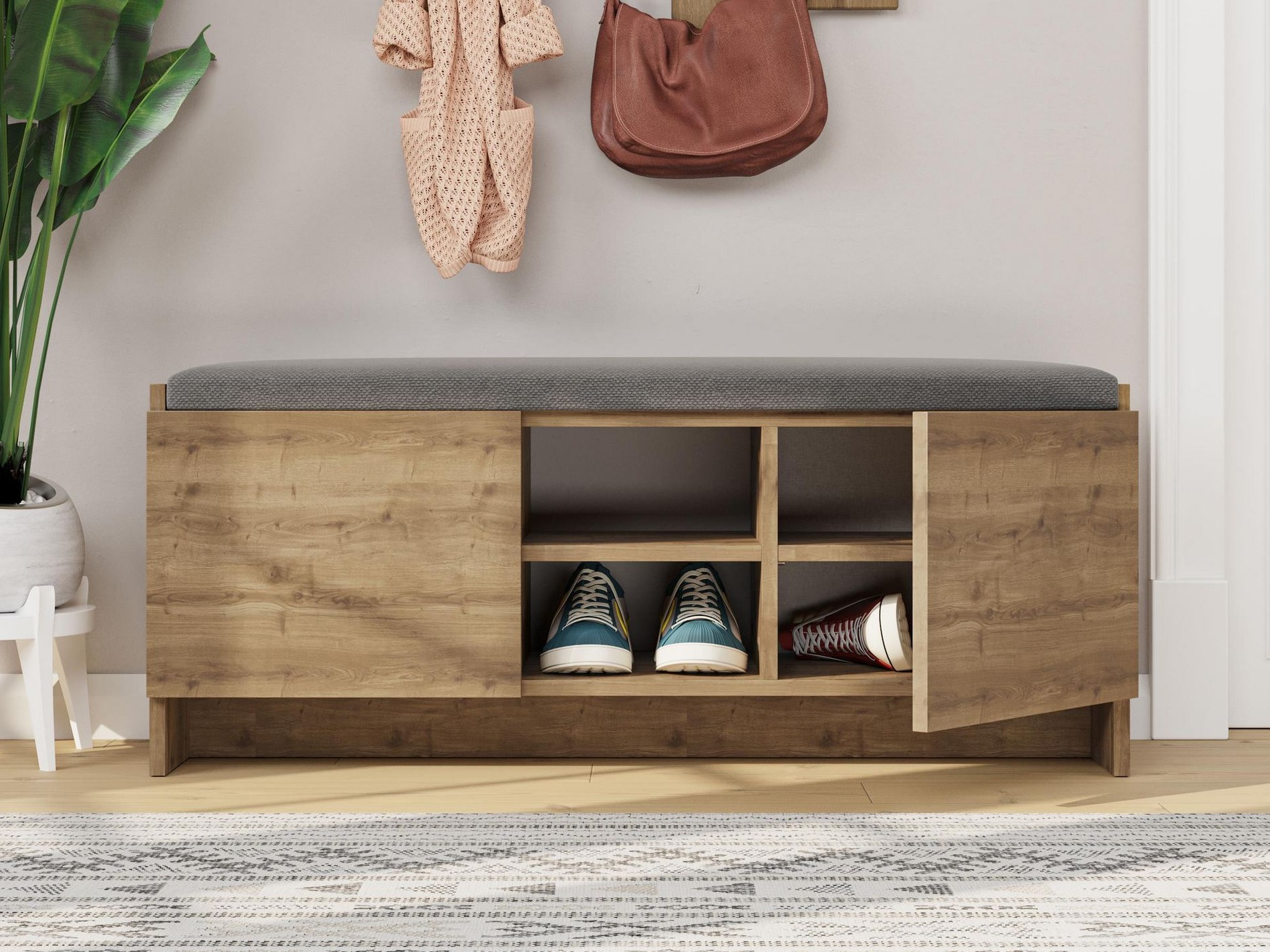 Estante para zapatos Kailua 1047 (Roble oscuro)