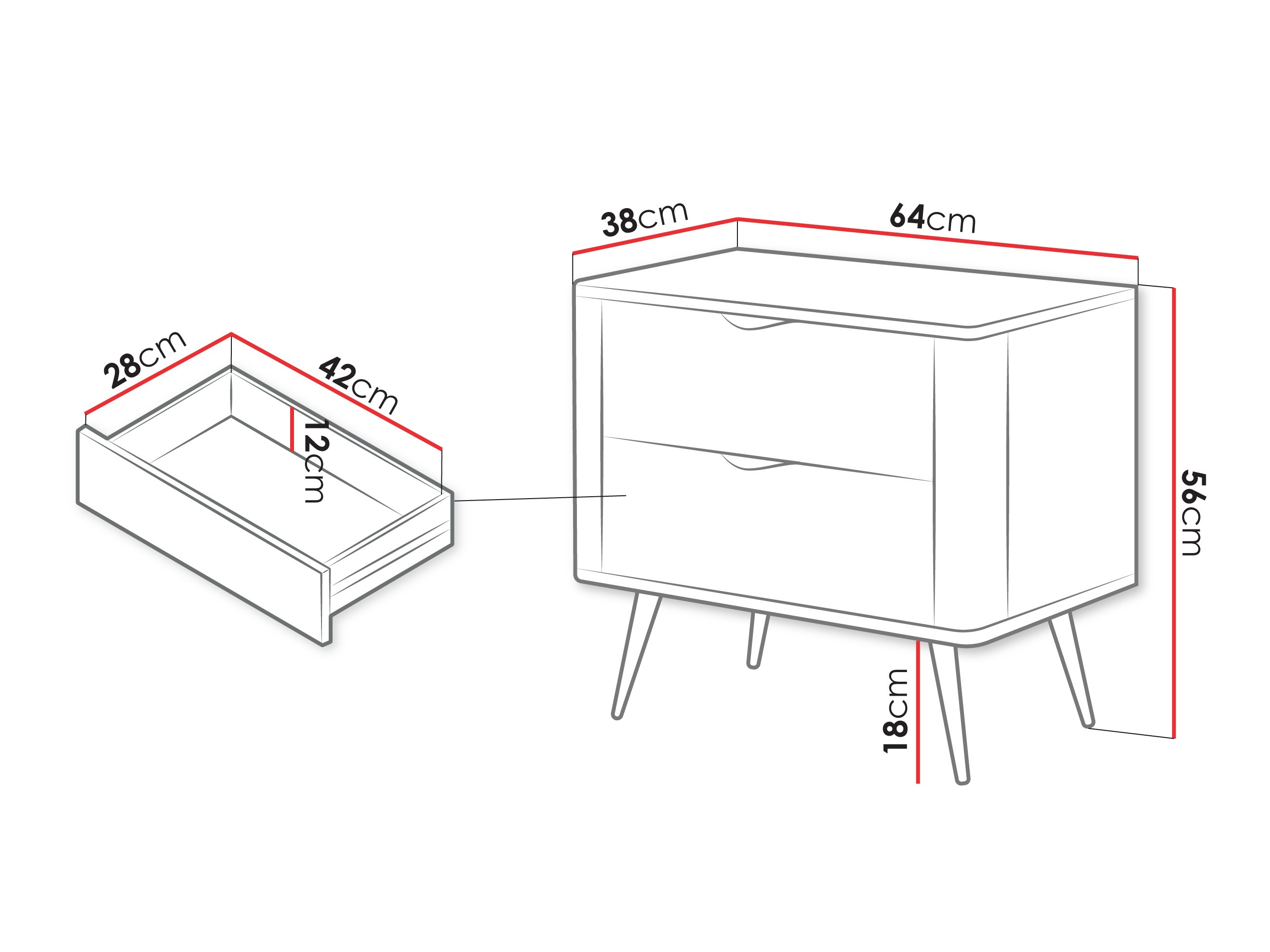 Mesilla de noche Lectum (Grafito)