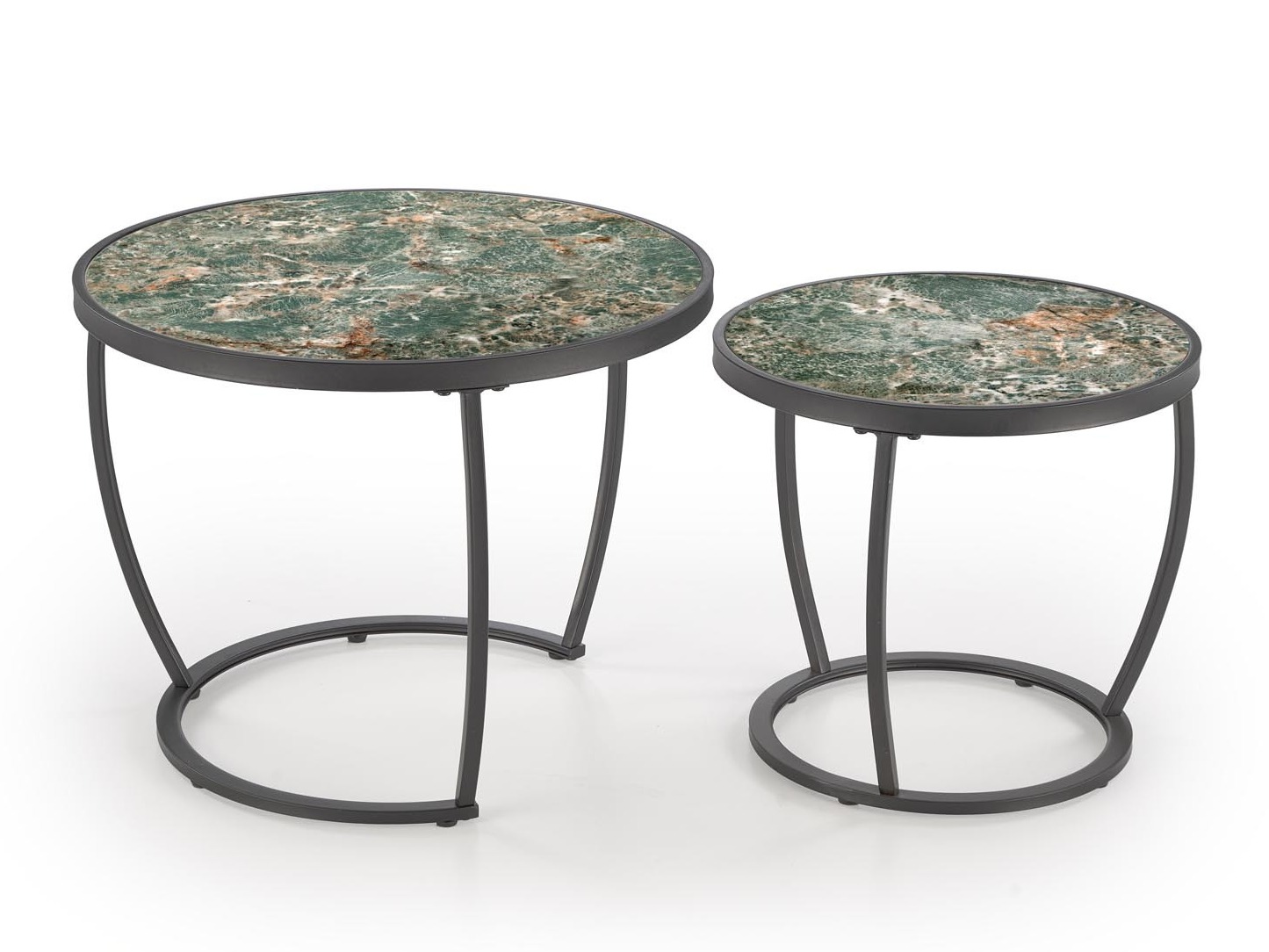 Conjunto mesa de centro Houston 1658 (Negro + Mármol verde)