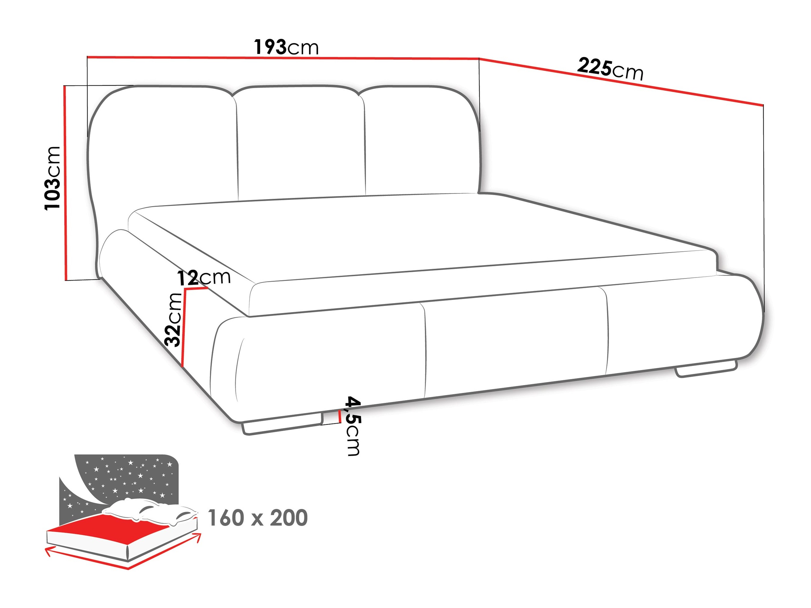 Cama TrendyNest Navium (Coral 50)