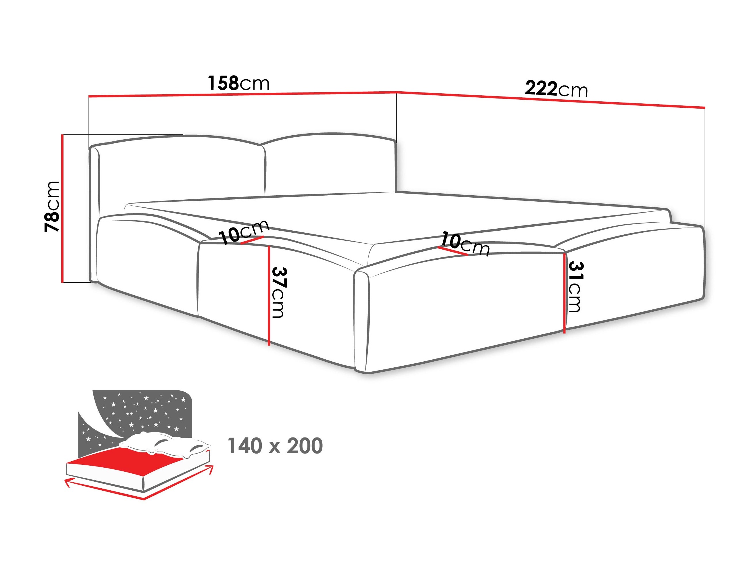 Cama TrendyNest Titis (Lumo 55)
