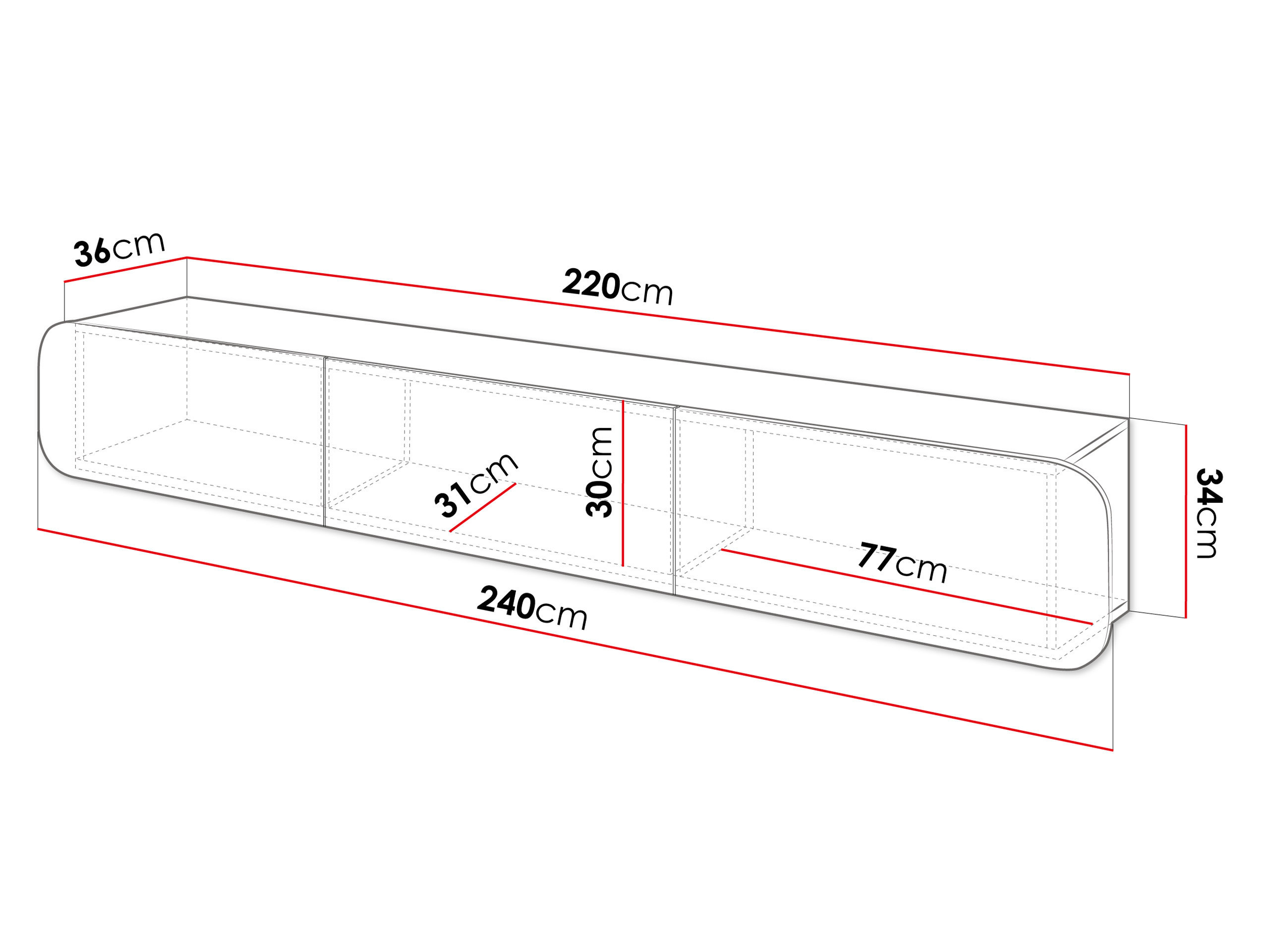Mueble TV SP6636 con embalaje dañado