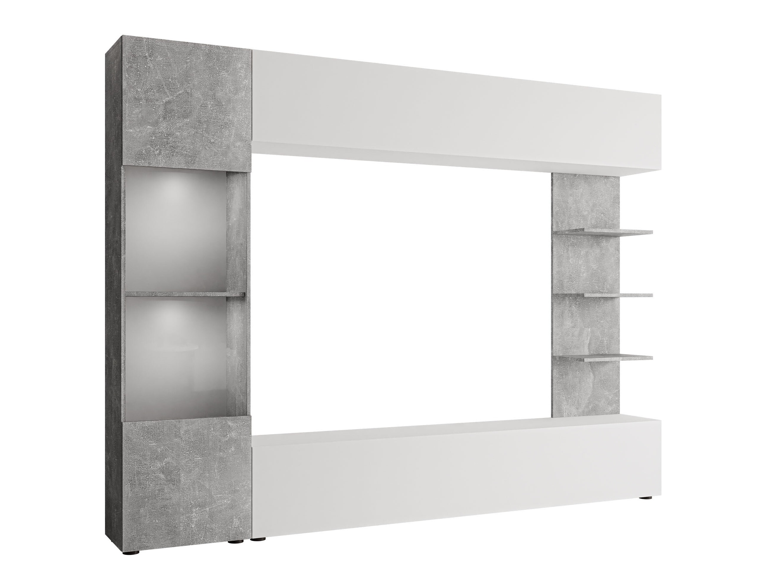 Conjunto de salón Comfivo Animus (Blanco + Hormigón)