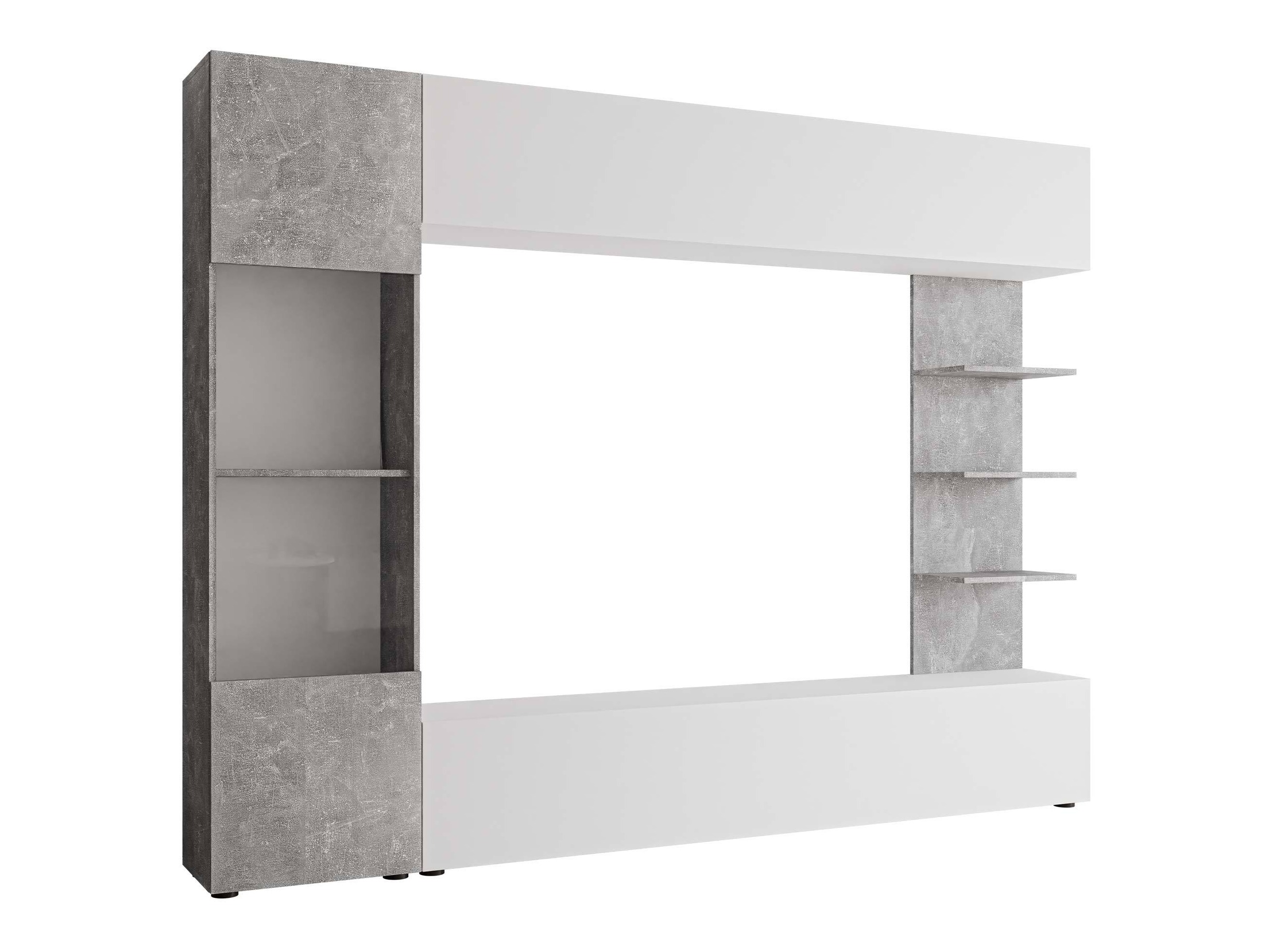 Conjunto de salón Comfivo Animus (Blanco + Hormigón)