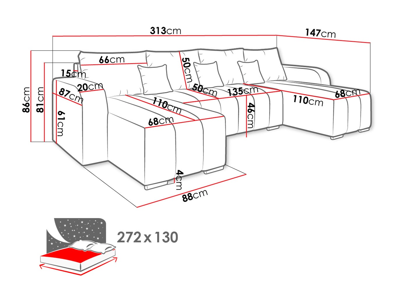 Sofá rinconero Arvada 122 (Lambi 08)