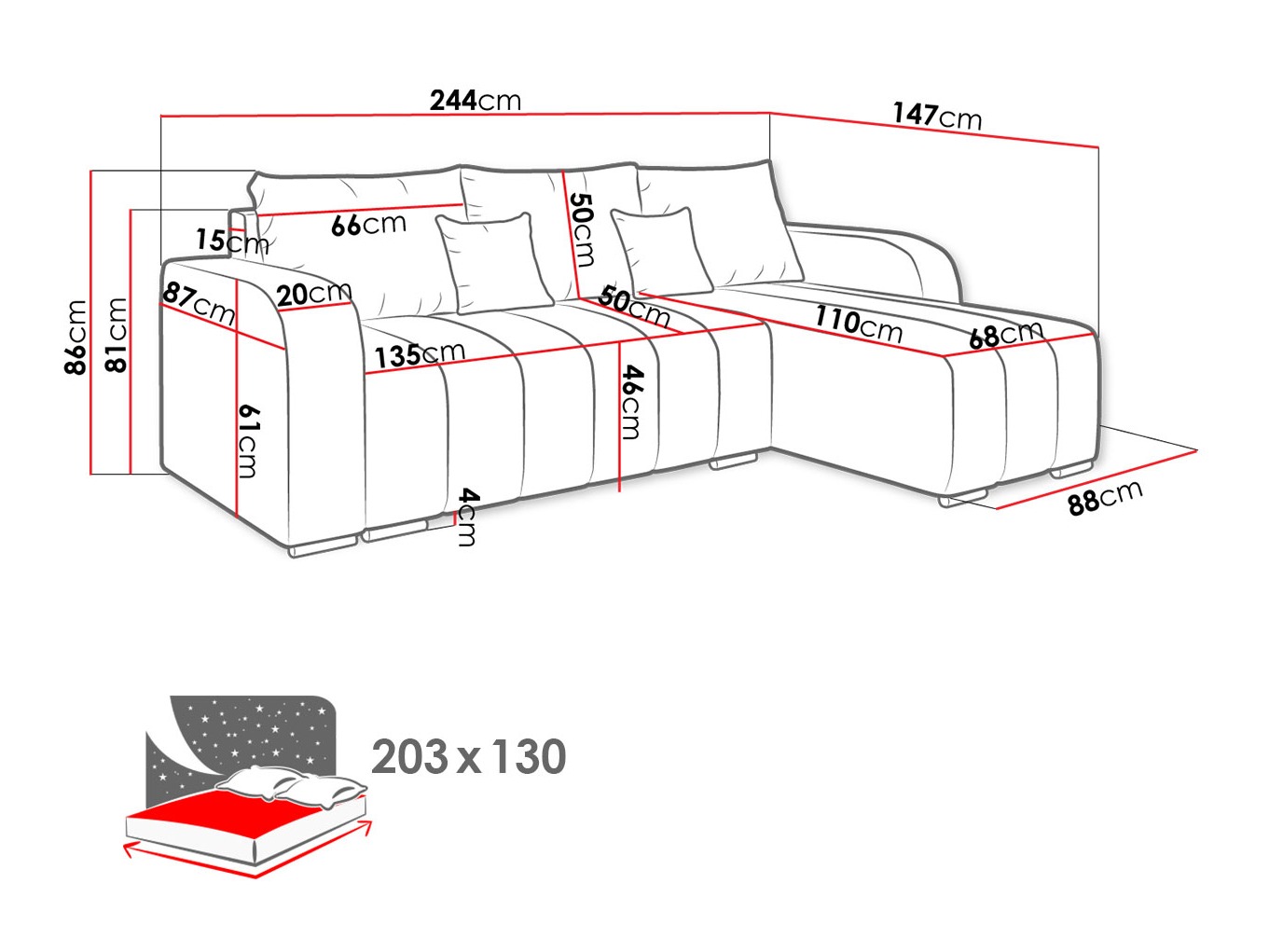 Sofá rinconero Arvada 123 (Lambi 08)