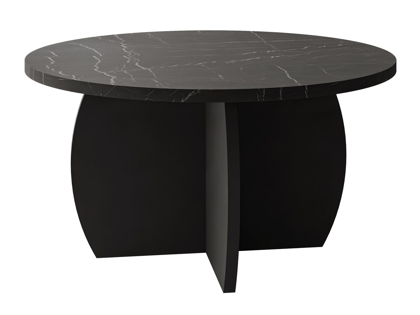 Mesa de centro Comfivo Pagas (Mármol negro + Negro)