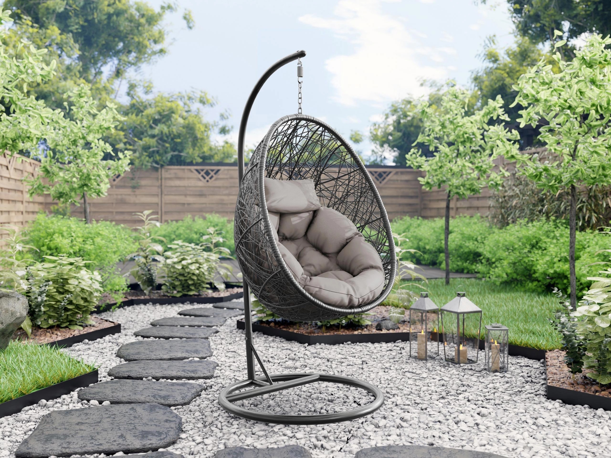 Silla colgante Comfivo Undtudo (Gris oscuro + Gris)