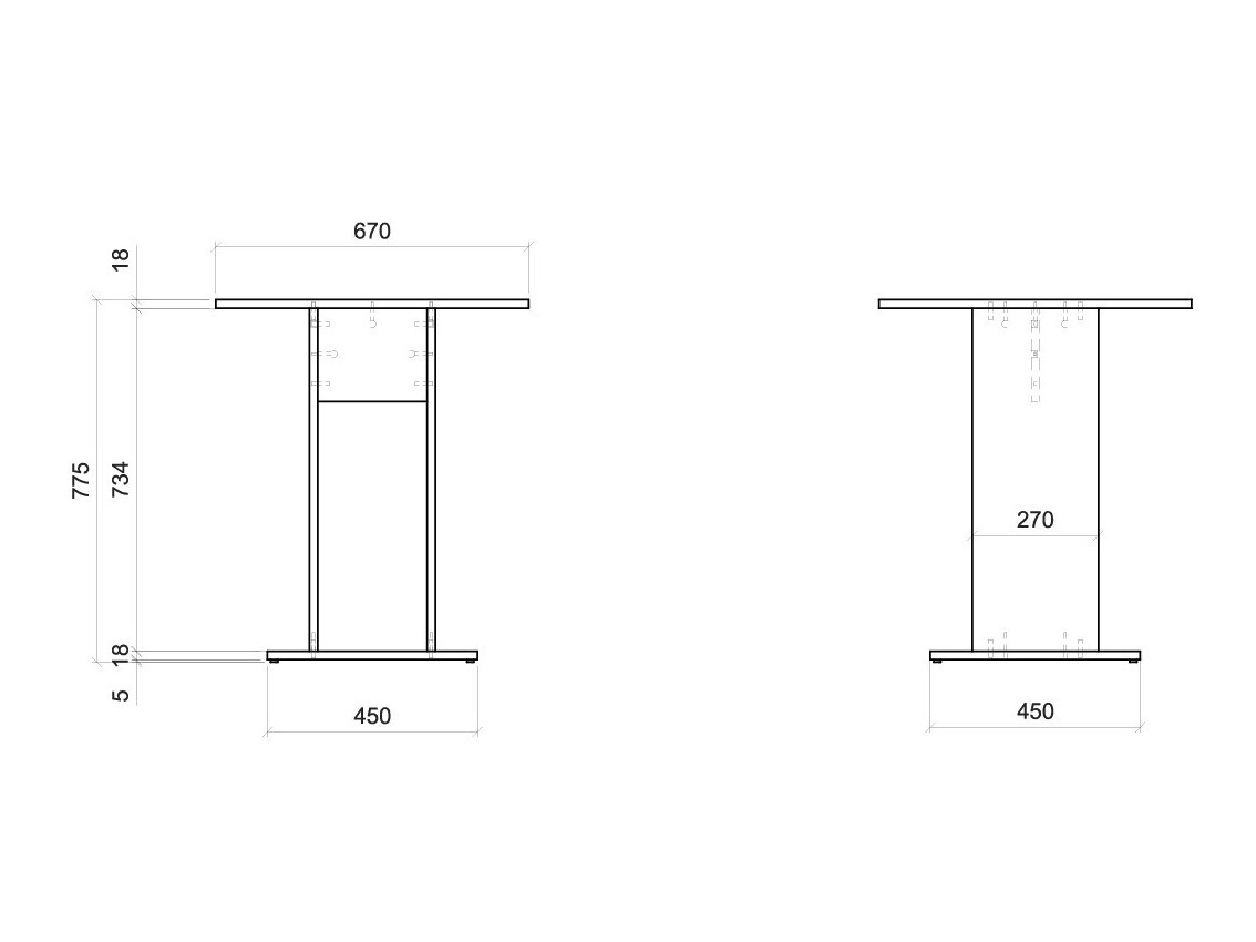 Mesa auxiliar Ontario 225 (Blanco)