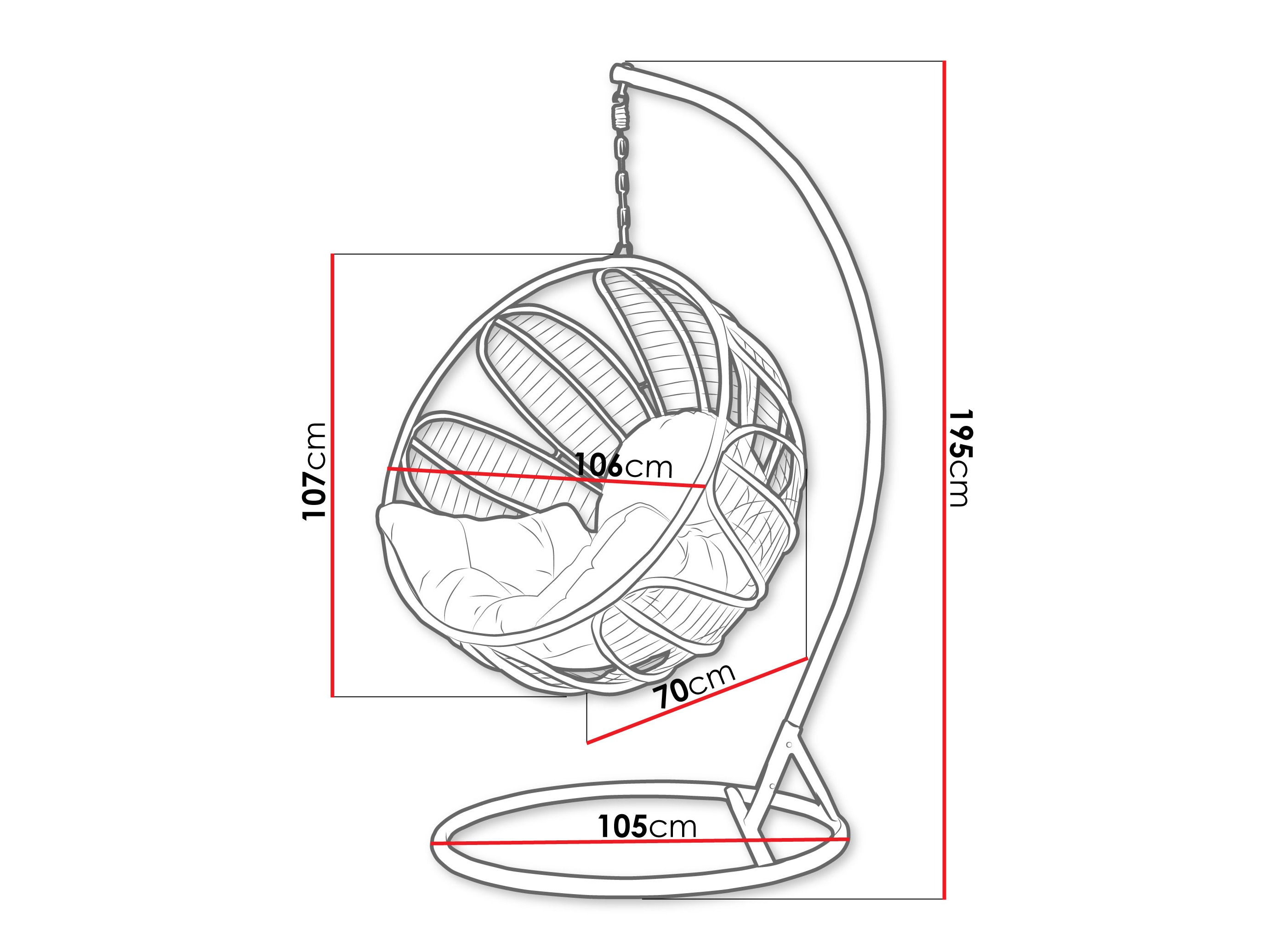 Silla colgante Comfivo Ingenium (Verde oscuro + Verde)