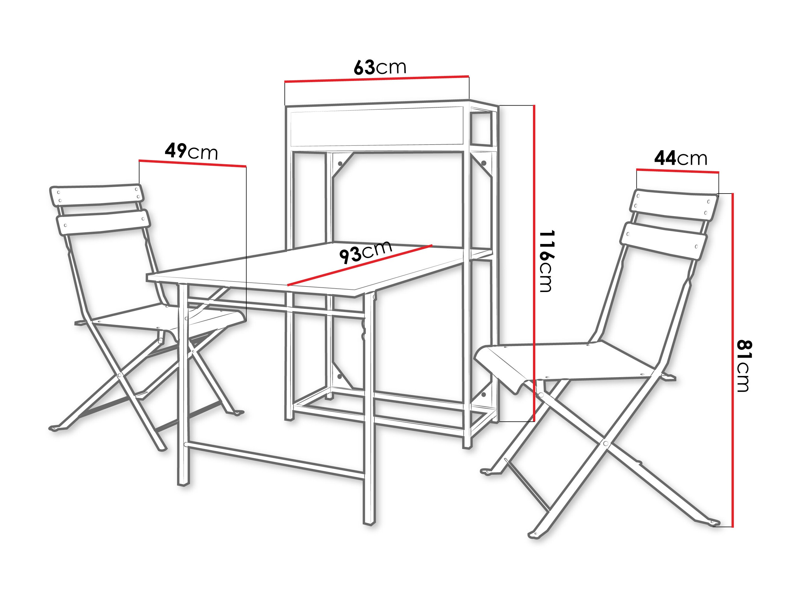 Conjunto de terraza Lenitus (Negro)