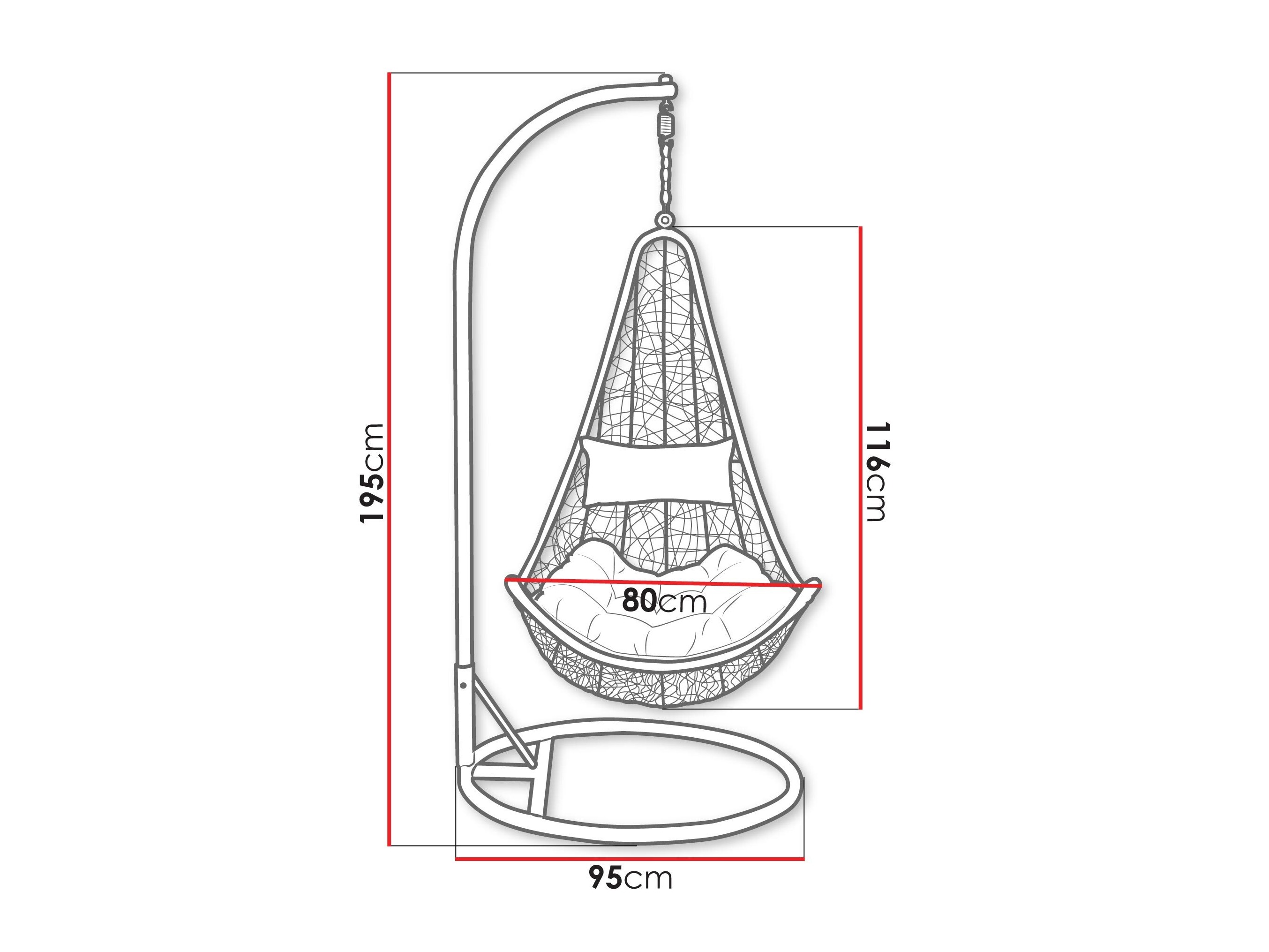 Silla colgante Comfivo Figae (Gris)