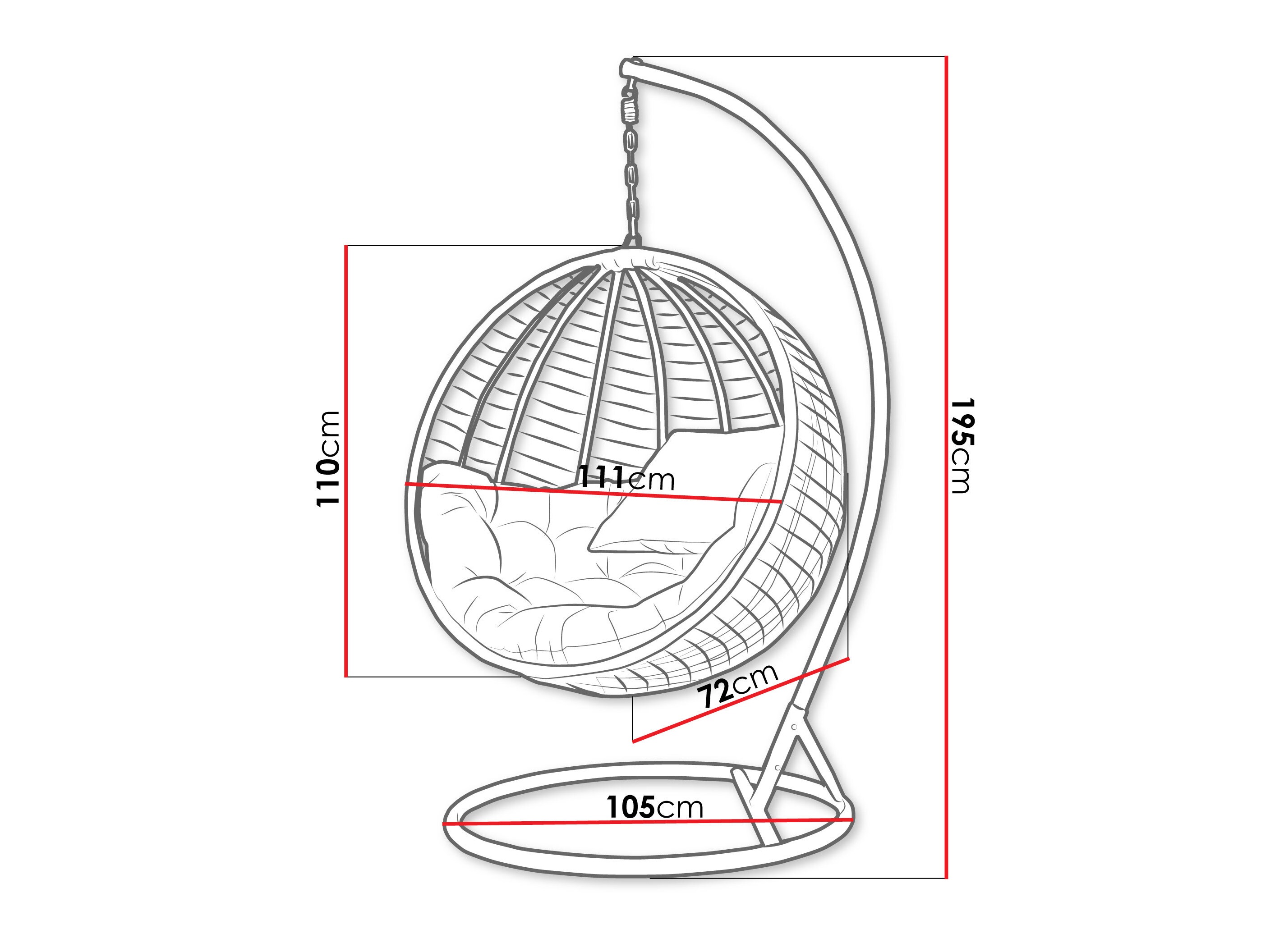 Silla colgante Comfivo Hederis