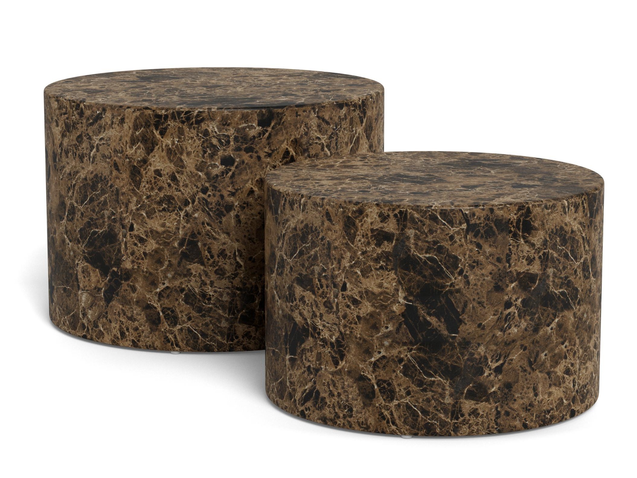 Conjunto mesa de centro Norsica 800 (Mármol marrón)