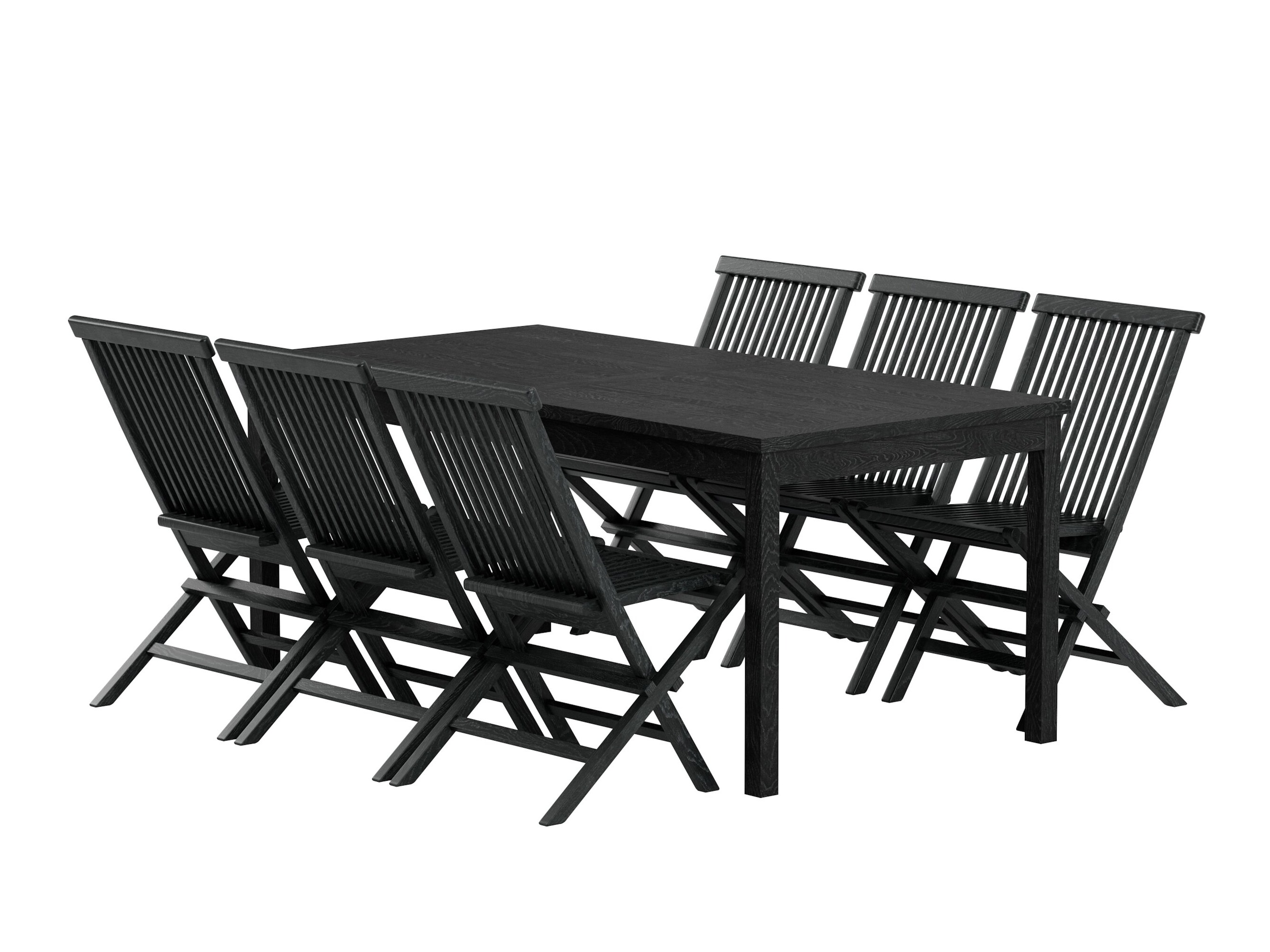 Conjunto de mesa y sillas Nunova 144 (Negro)