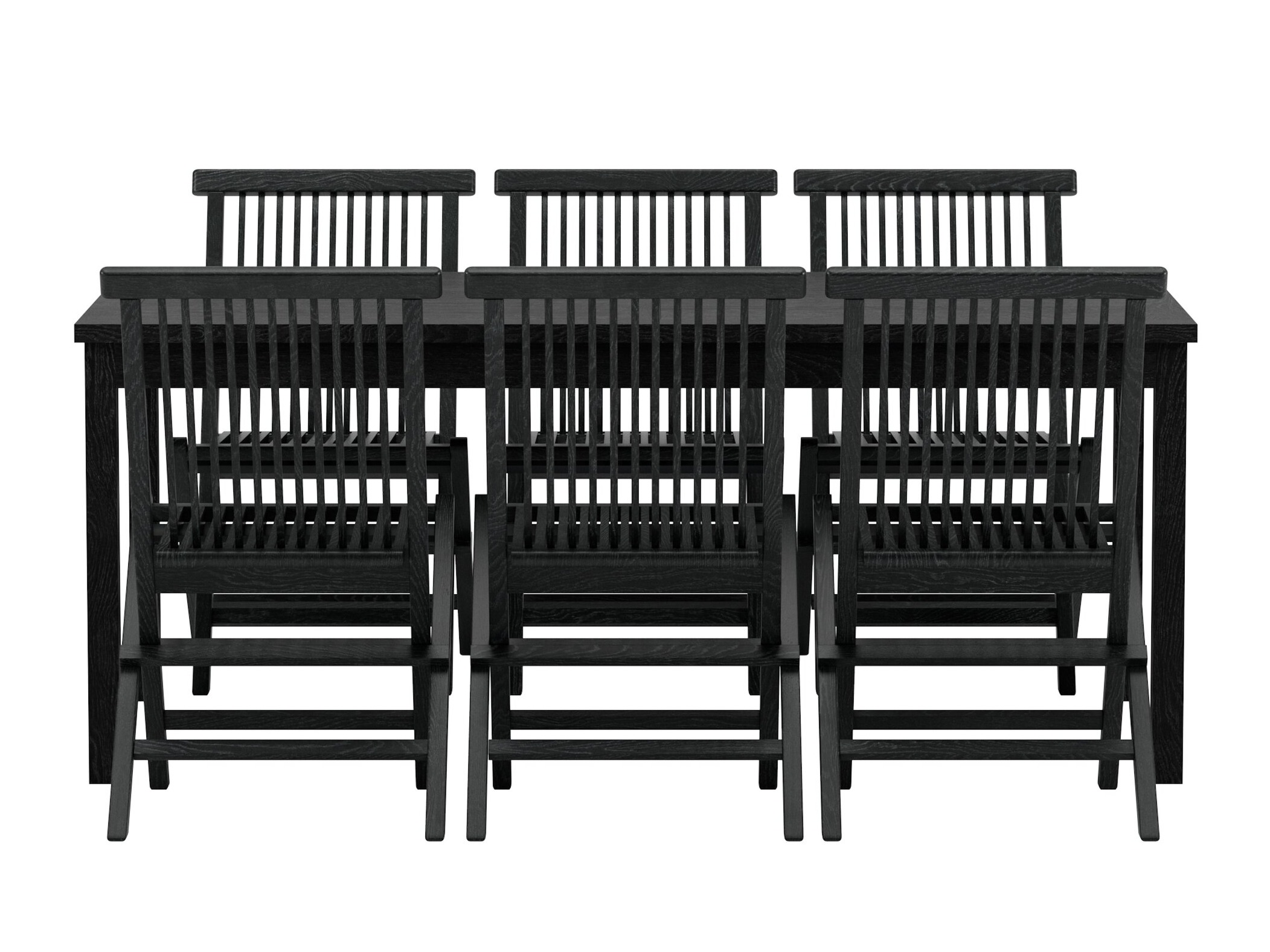 Conjunto de mesa y sillas Nunova 144 (Negro)
