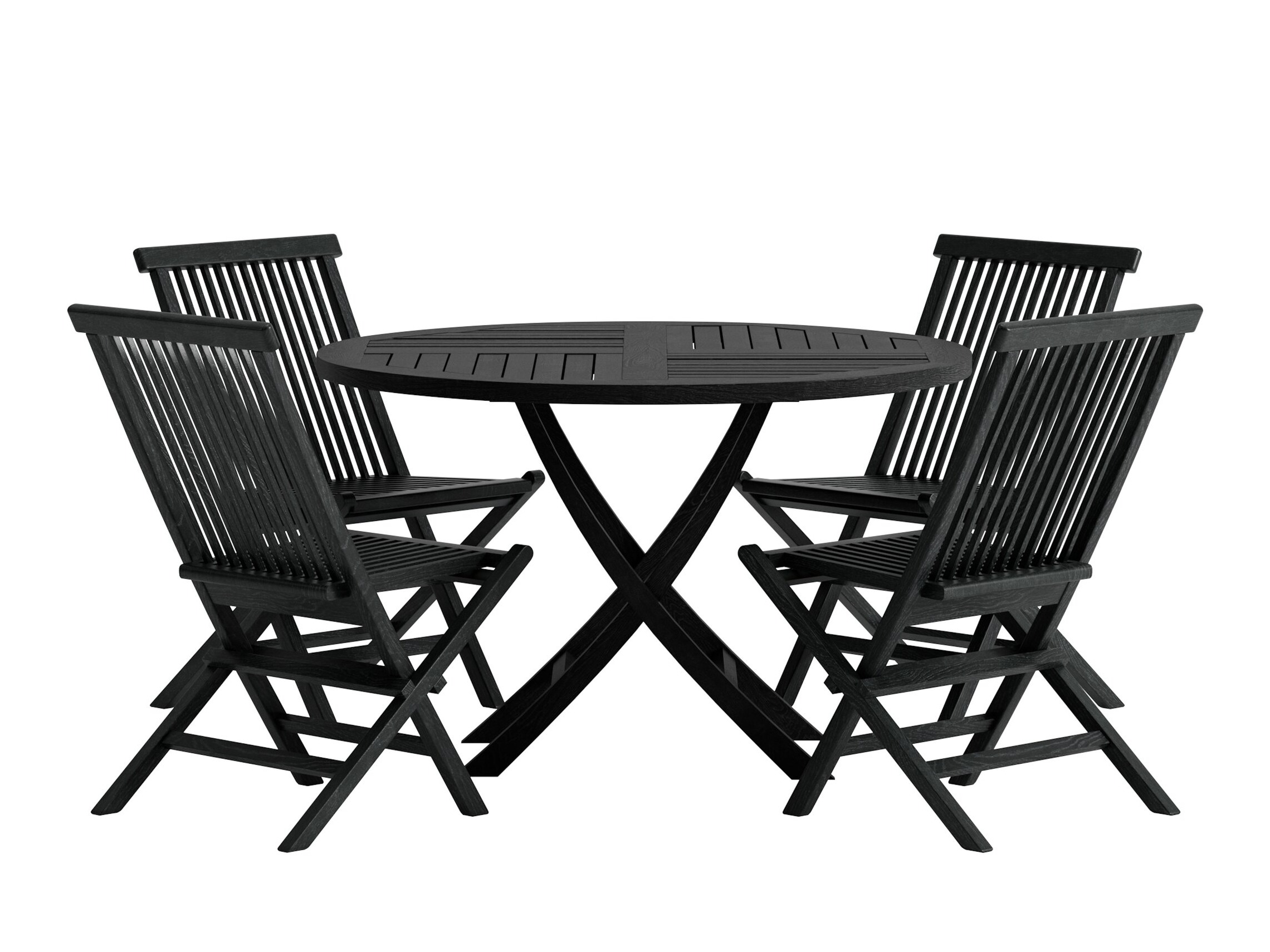 Conjunto de mesa y sillas Nunova 145 (Negro)