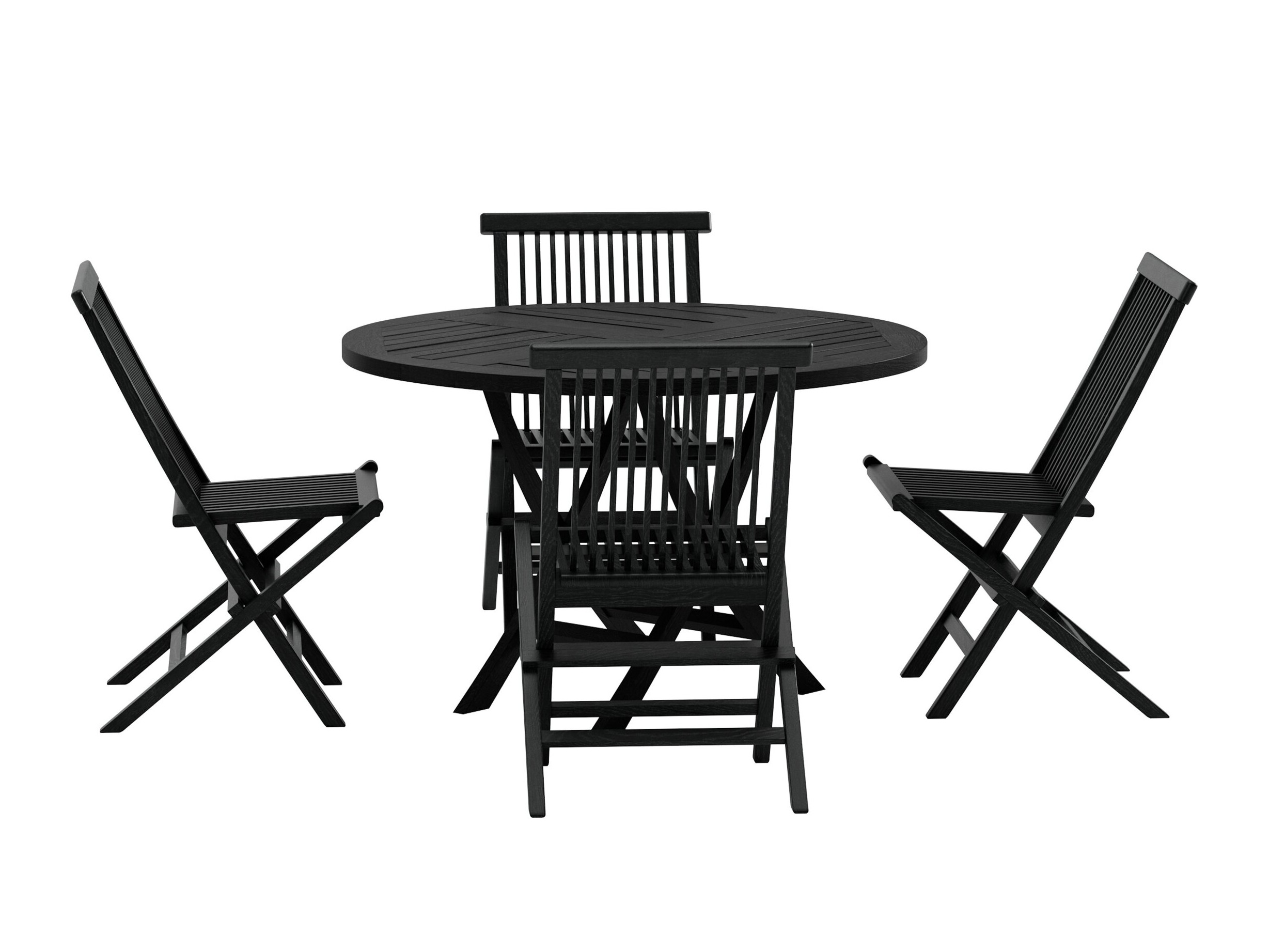 Conjunto de mesa y sillas Nunova 145 (Negro)