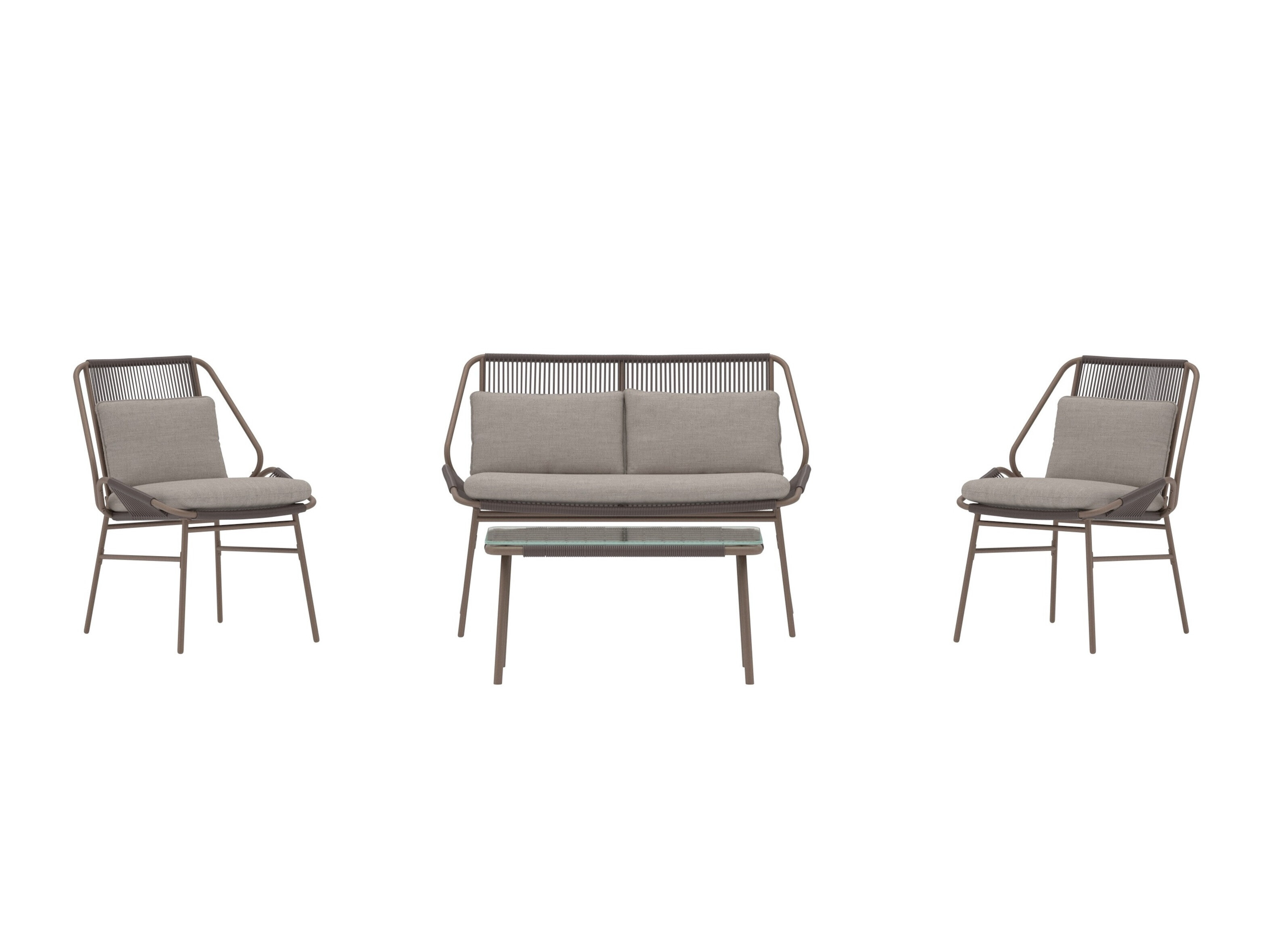 Conjunto de muebles de exterior Dallas 5169 (Marrón + Beige)