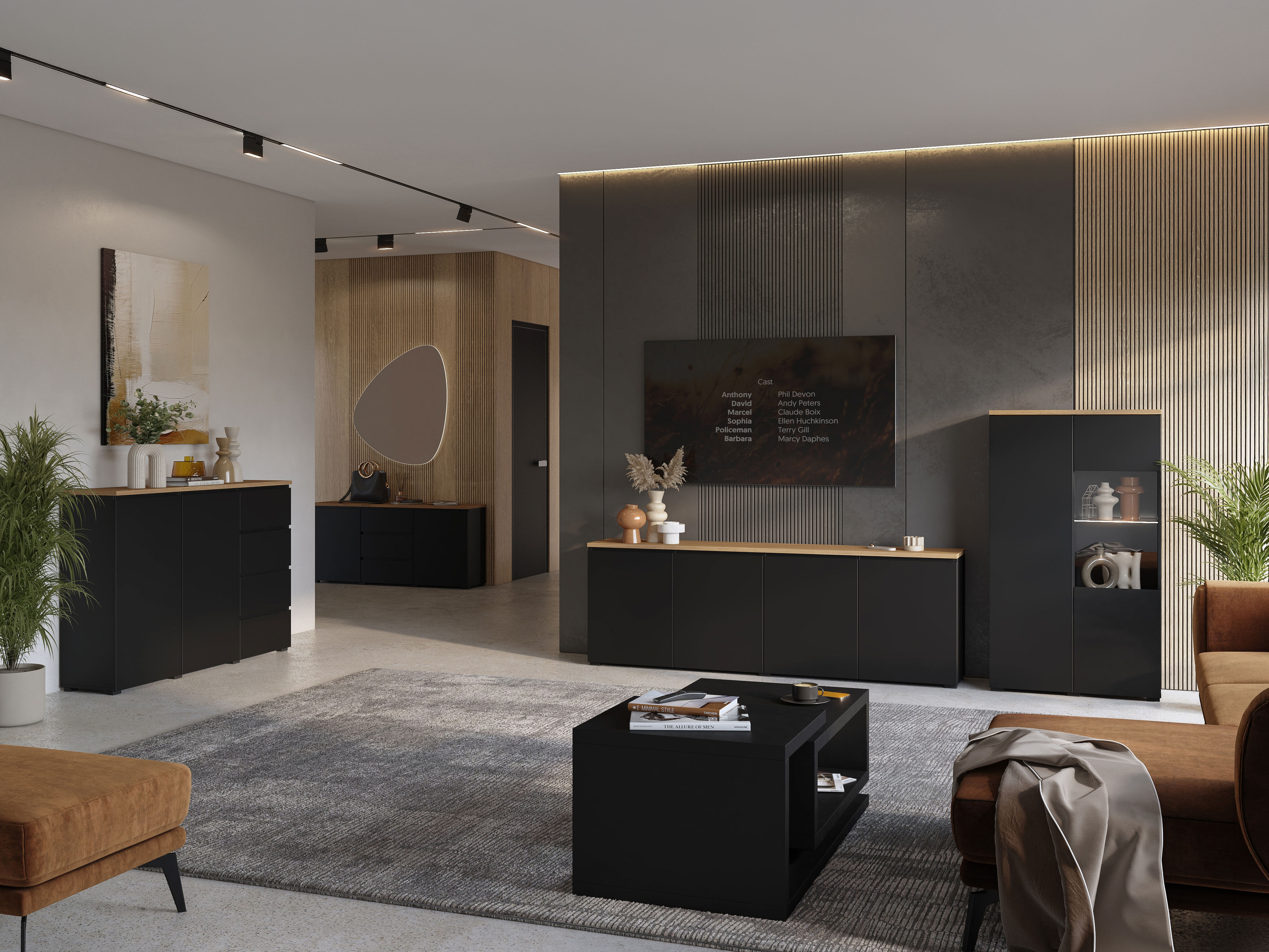 Aparador Baletu 105 (Negro + Roble)