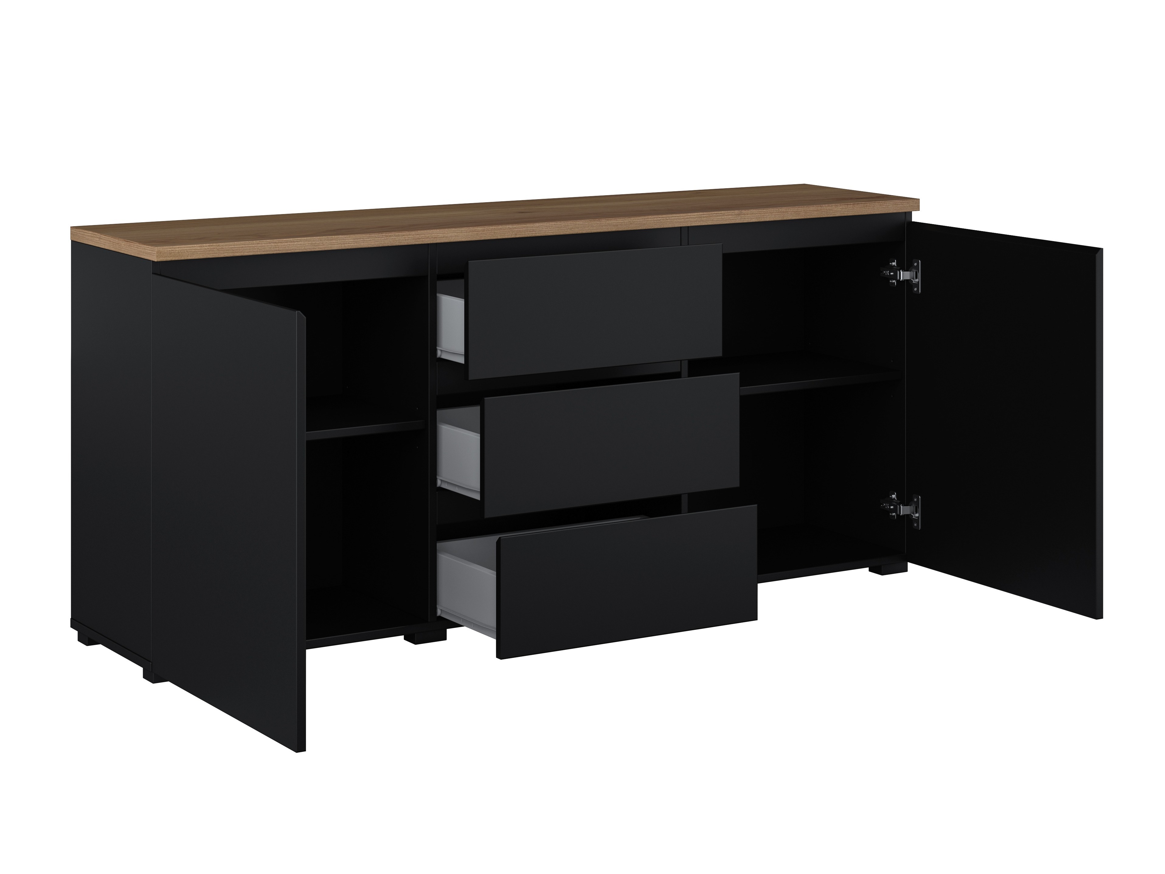 Cómoda Baletu 106 (Negro + Roble)