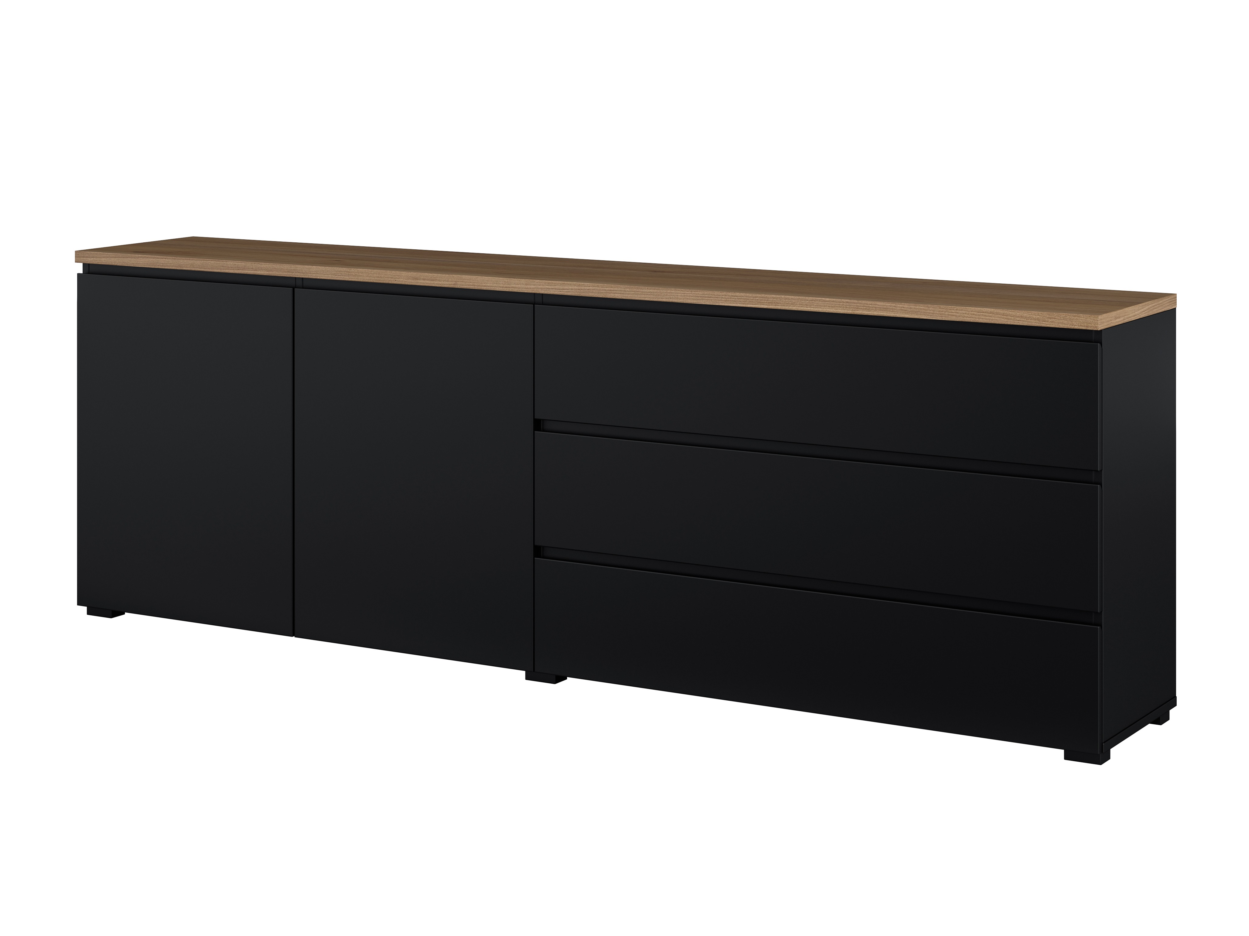 Cómoda Baletu 107 (Negro + Roble)