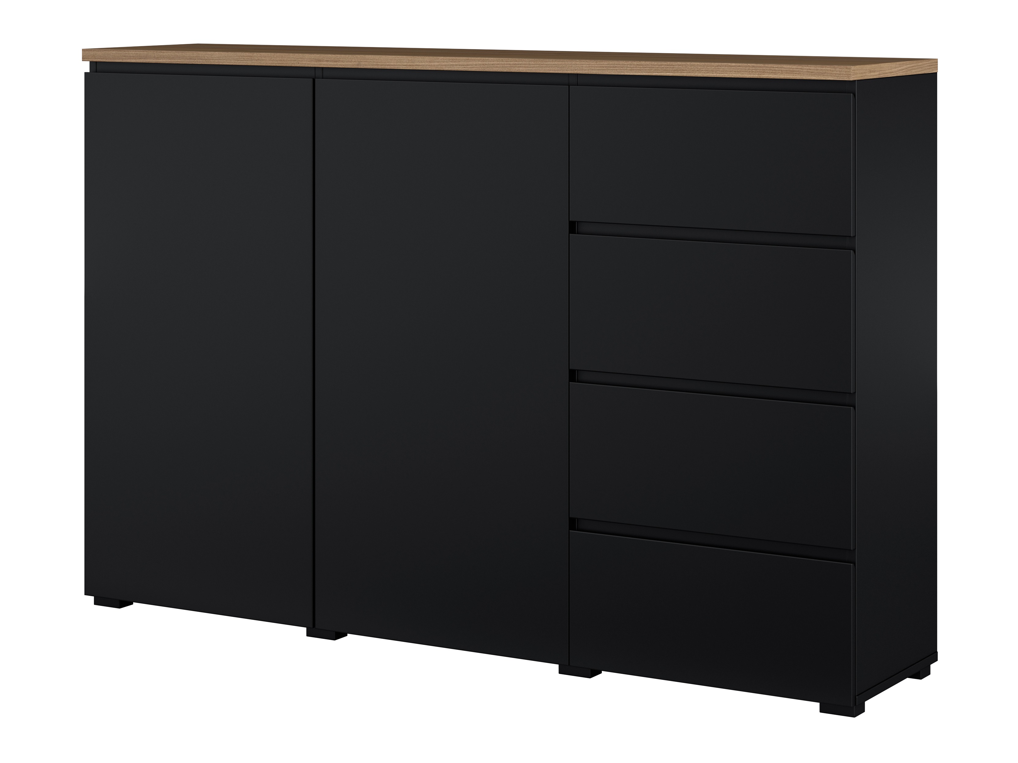 Cómoda Baletu 109 (Negro + Roble)