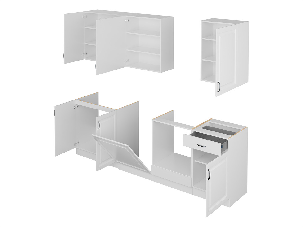 Conjunto de cocina modular Retro White 150