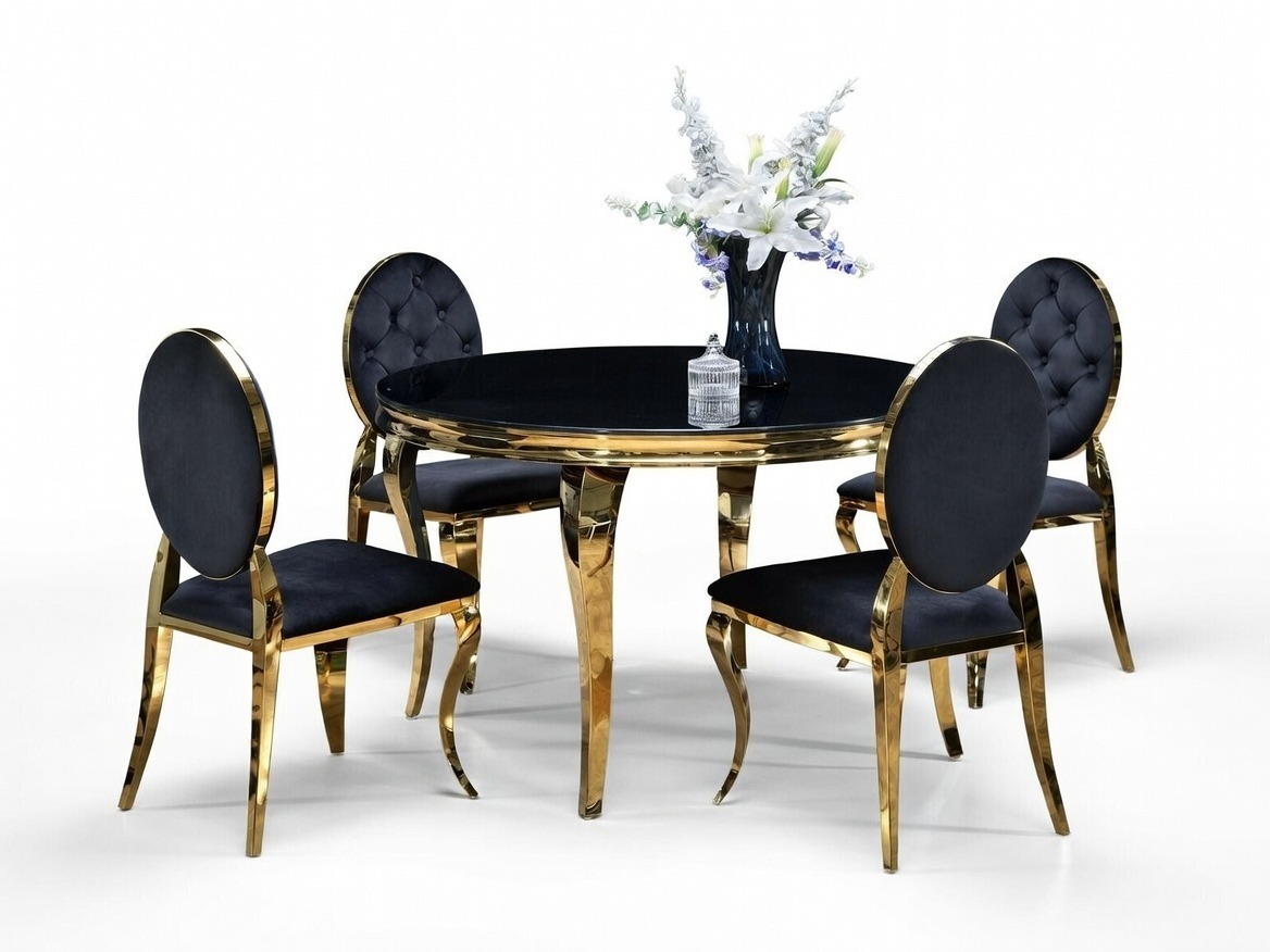 Conjunto de mesas y sillas para comedor Houston 1828 (Negro)