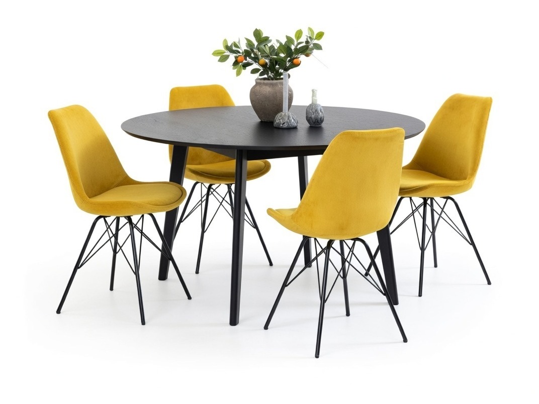 Conjunto de mesas y sillas para comedor Norsica 505 (Amarillo + Negro)