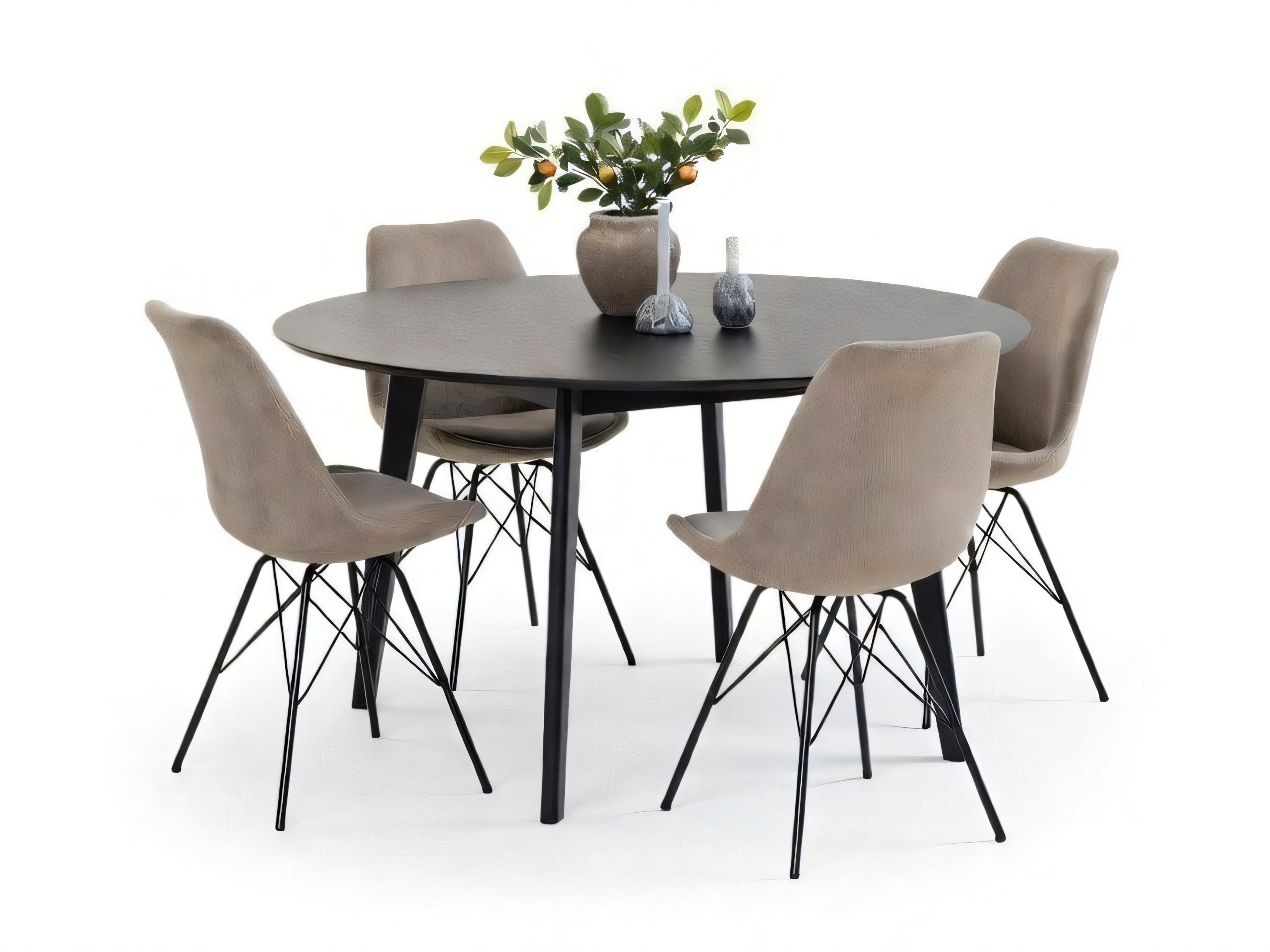 Conjunto de mesas y sillas para comedor Norsica 505 (Beige + Negro)