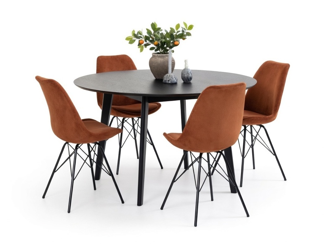 Conjunto de mesas y sillas para comedor Norsica 505 (Cobre + Negro)