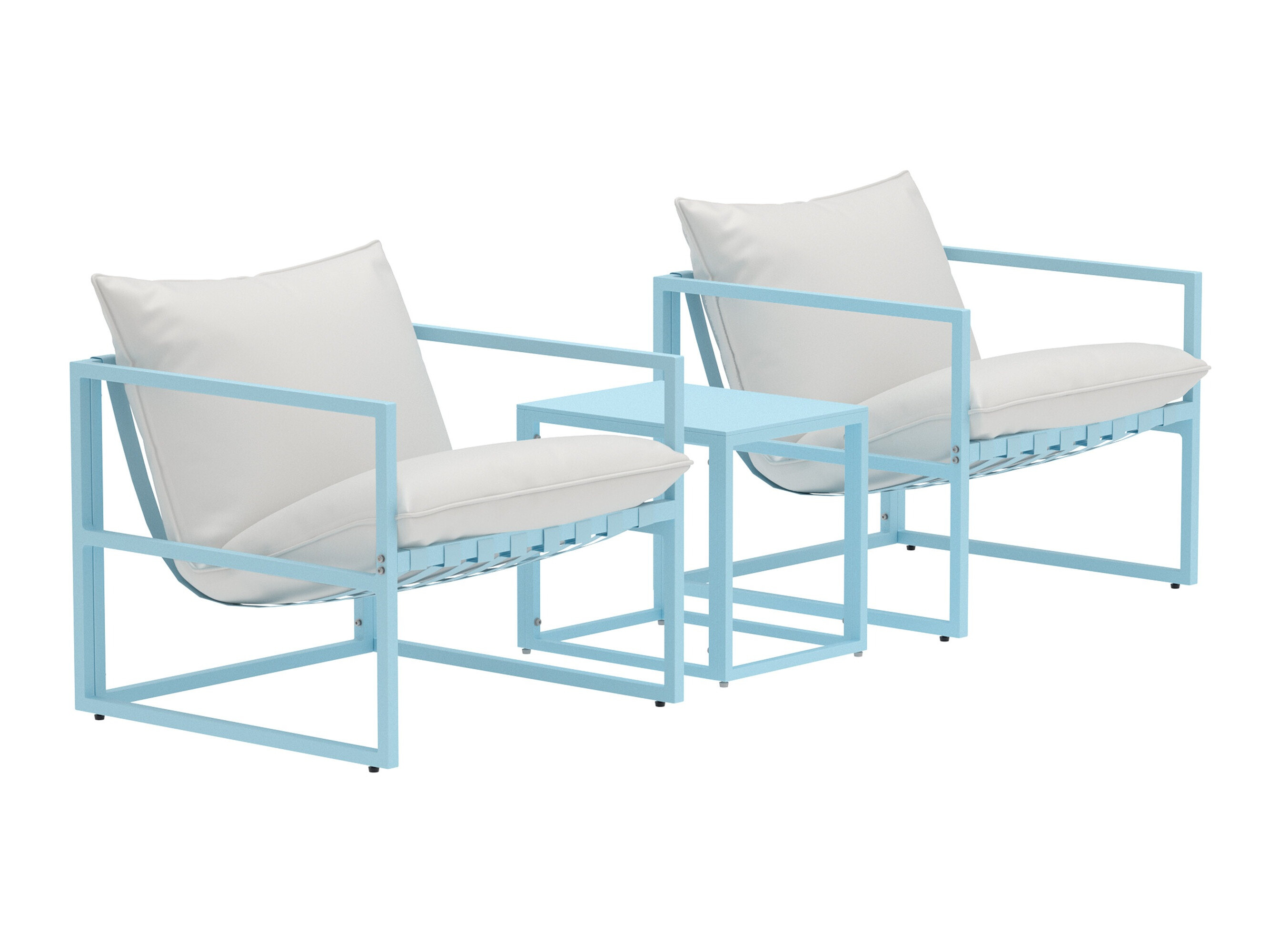 Conjunto de muebles de exterior Dallas 5186 (Azul claro + Beige)