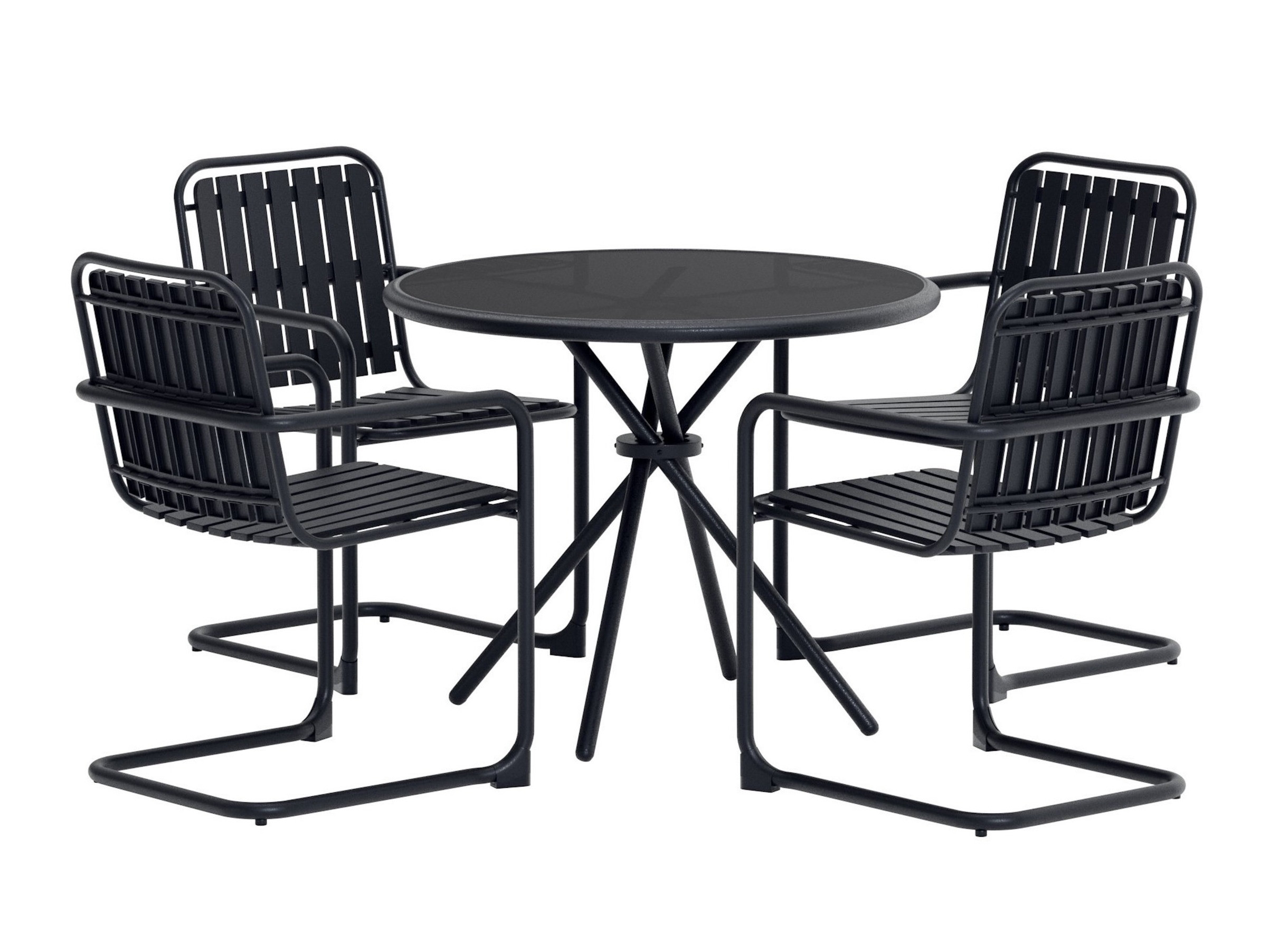 Conjunto de mesa y sillas Dallas 5192 (Negro)